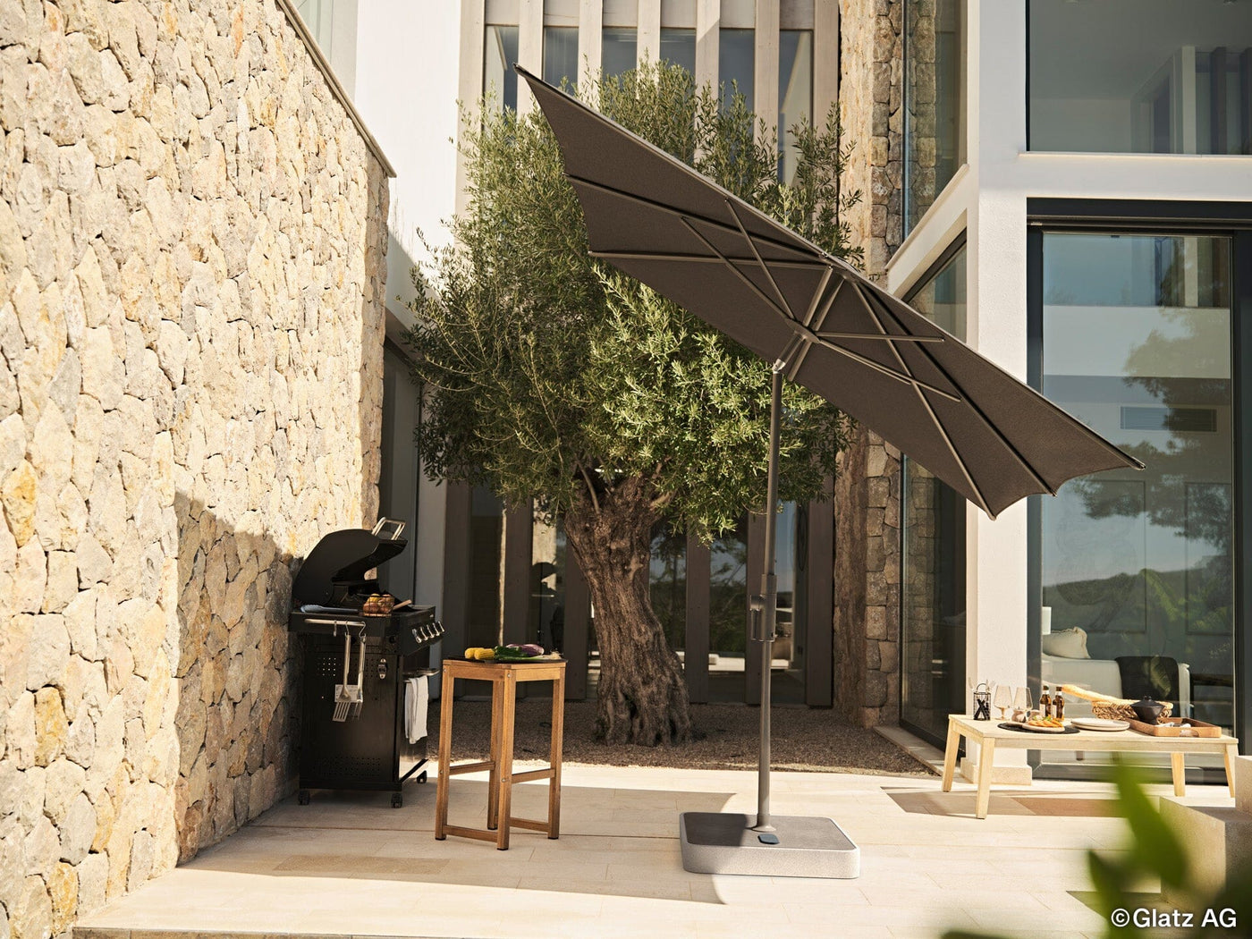 Parasols à mât central en aluminium de Glatz