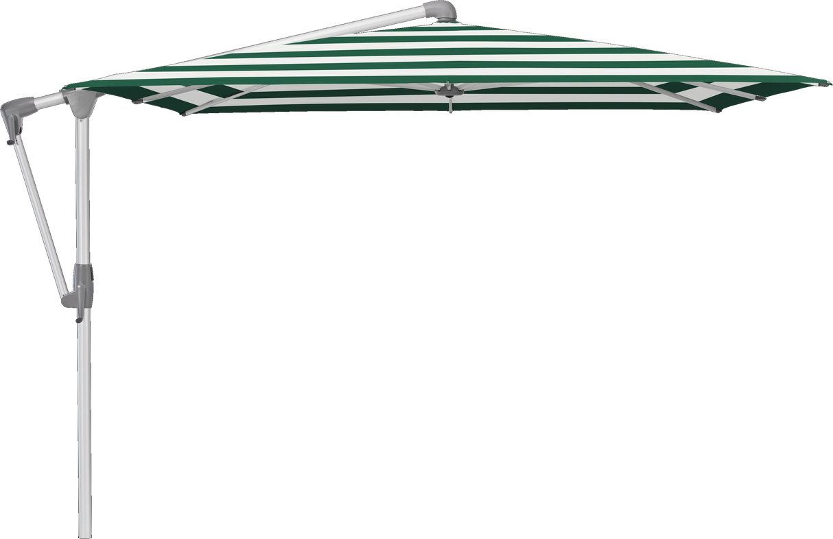 Glatz Parasol SUNWING Casa carre Cat.5 589 Green Stripe Alu naturel anodise