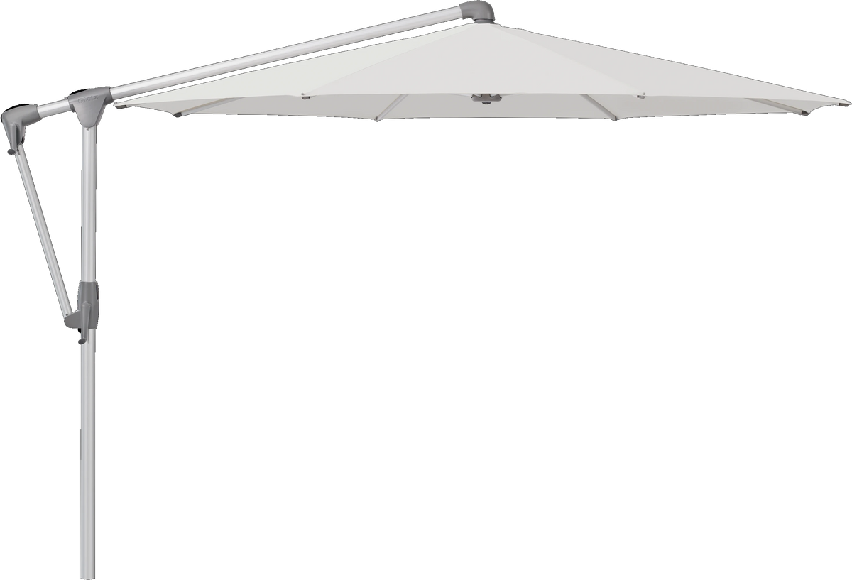 Glatz Parasol SUNWING Casa rond Cat.5 556 Alabaster Alu naturel anodise