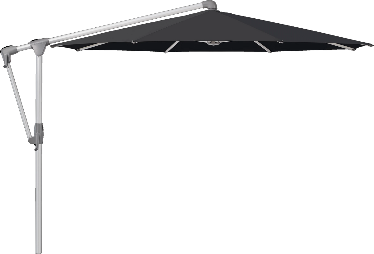 Glatz Parasol SUNWING Casa rond Cat.5 615 Black Alu naturel anodise