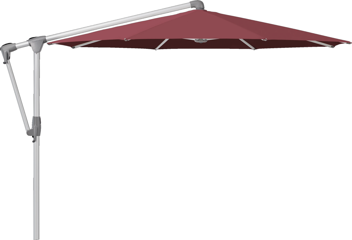 Glatz Parasol SUNWING Casa rond Cat.5 644 Merlot Alu naturel anodise