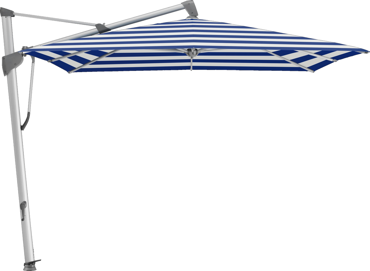 Glatz Parasol SOMBRANO® S+ carré 602 Blue Stripe Alu naturel eloxé