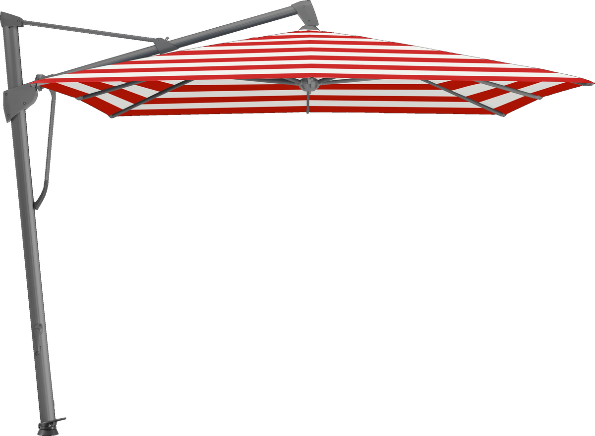 Glatz Parasol SOMBRANO® S+ carré 800 Red Stripe Alu laqué anthracite