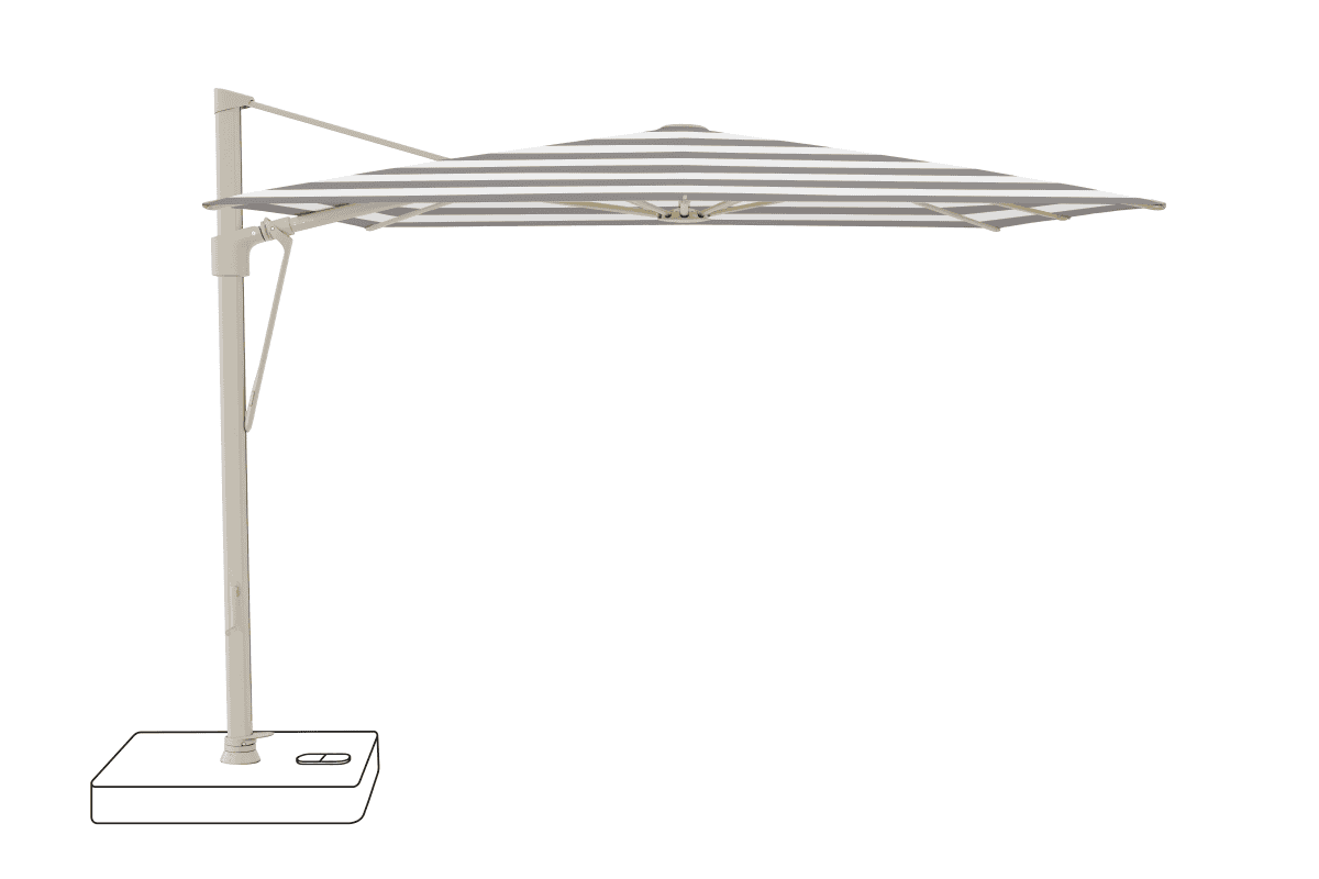 Glatz Parasol VITA Sfera carre Cat.5 570 Steel Stripe Alu laque gris soie
