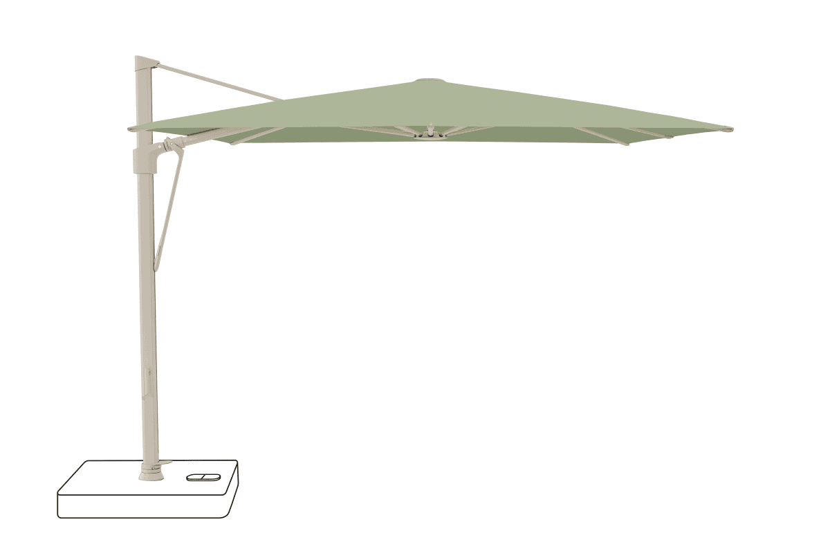 Glatz Parasol VITA Sfera carre Cat.5 579 Pistachio Alu laque gris soie
