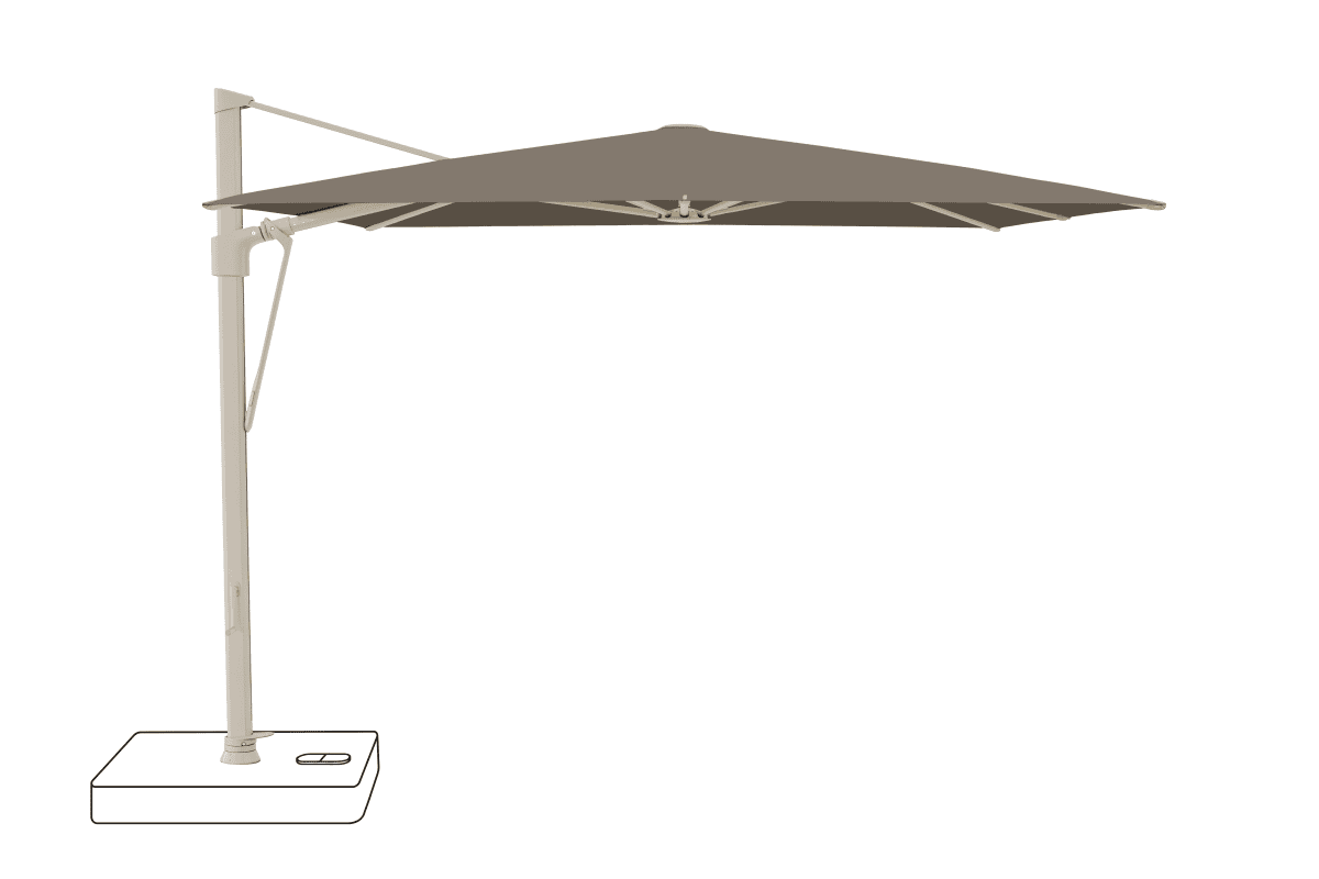 Glatz Parasol VITA Sfera carre Cat.5 611 Sandstone Alu laque gris soie