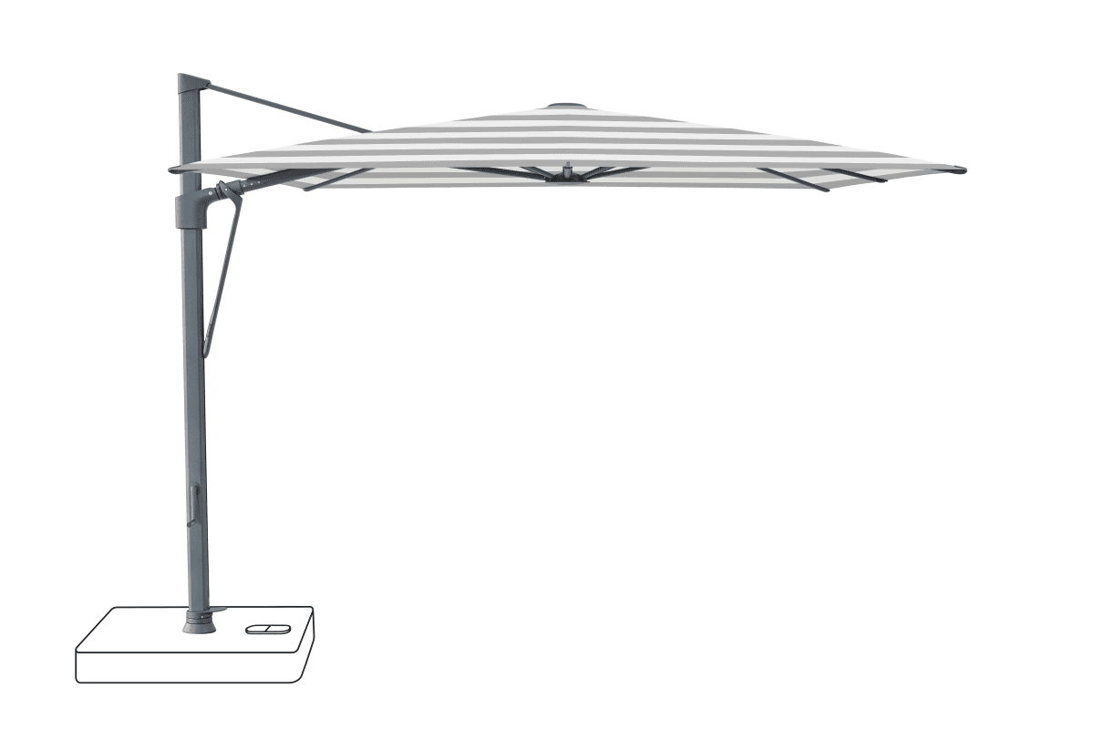 Glatz Parasol VITA Sfera carre Cat.5 555 Grey Stripe Alu laque anthracite