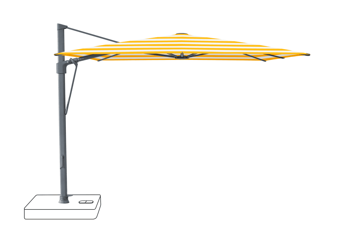 Glatz Parasol VITA Sfera carre Cat.5 624 Yellow Stripe Alu laque anthracite