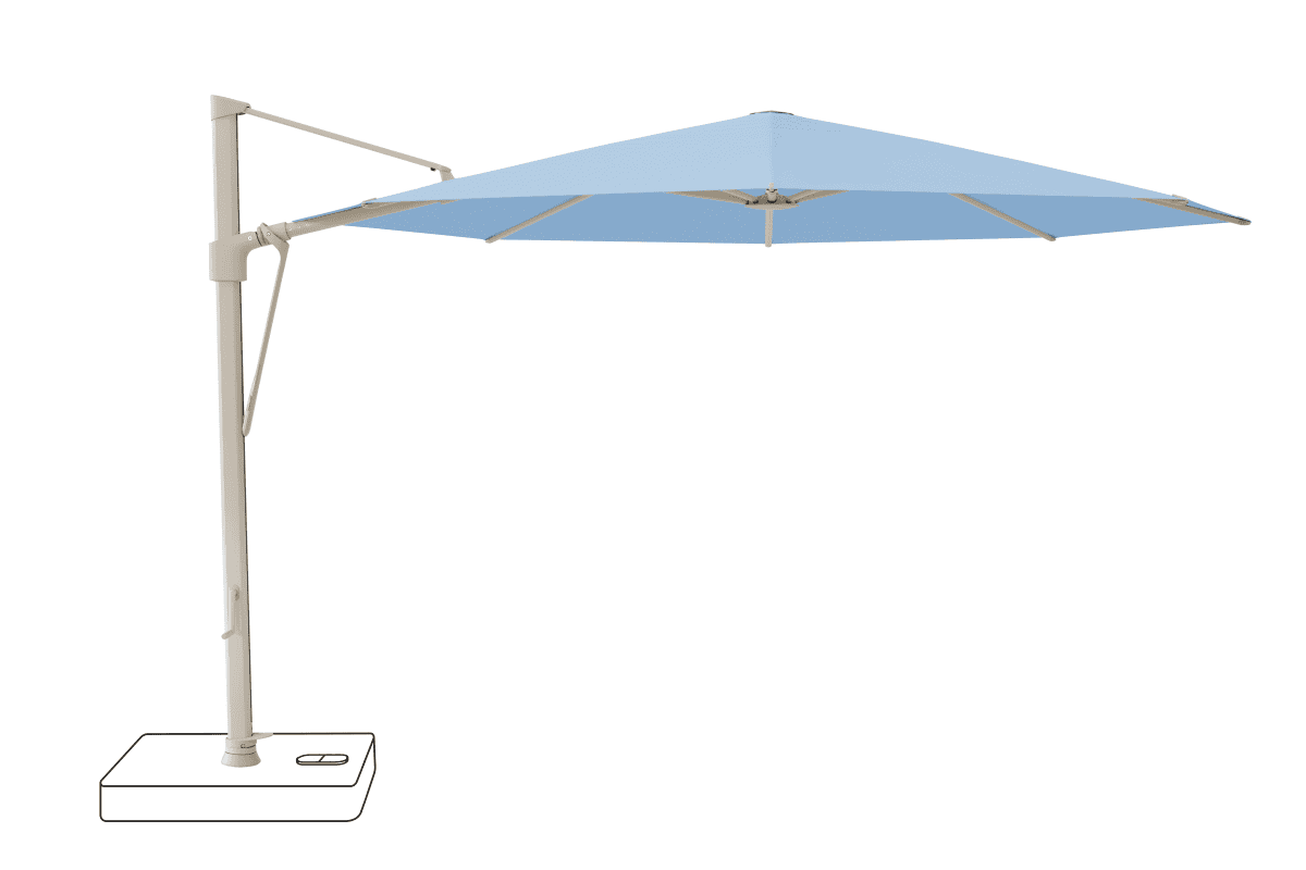Glatz Parasol VITA Sfera rond Cat.5 515 Cloud Alu laque gris soie