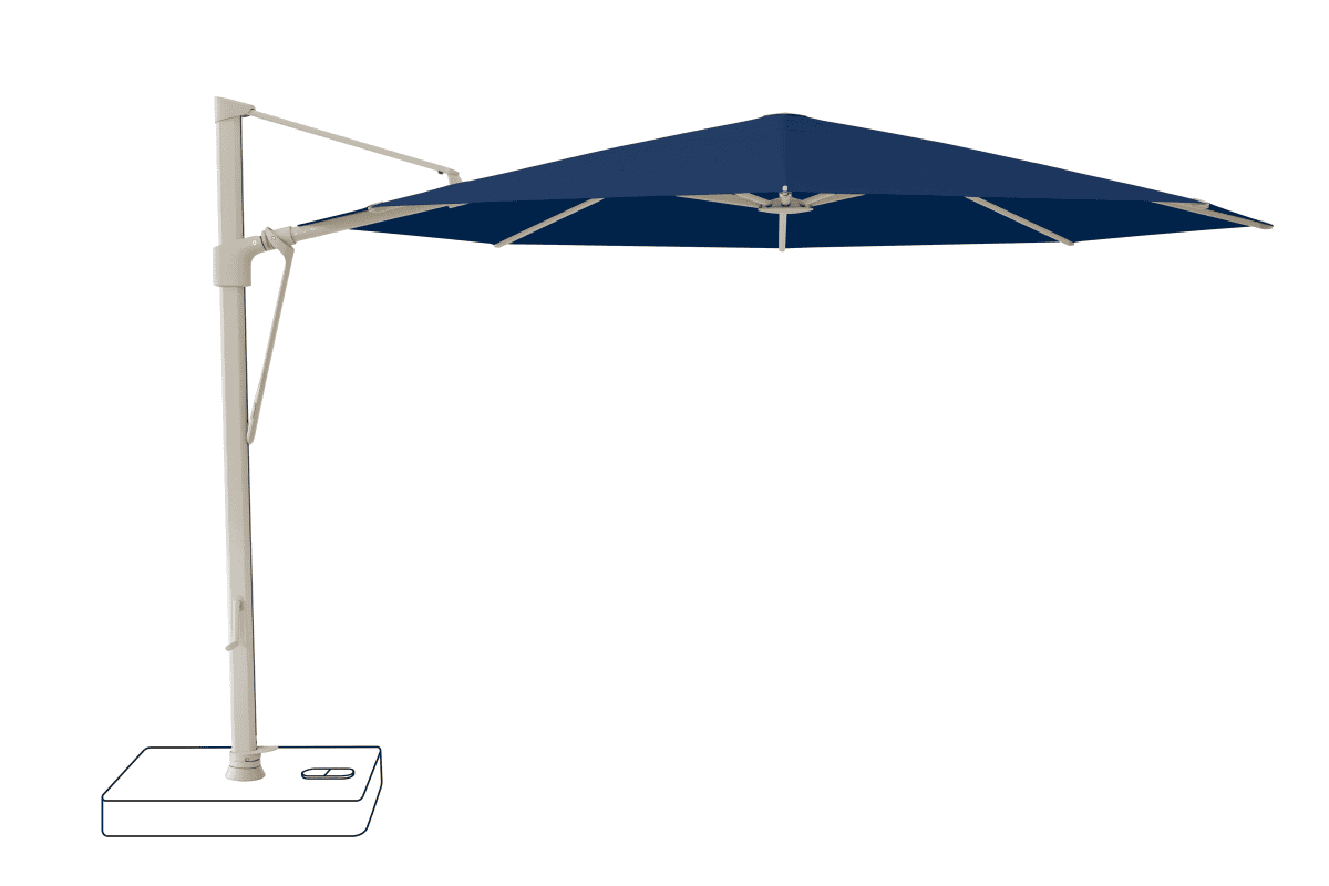 Glatz Parasol VITA Sfera rond Cat.5 530 Atlantic Alu laque gris soie