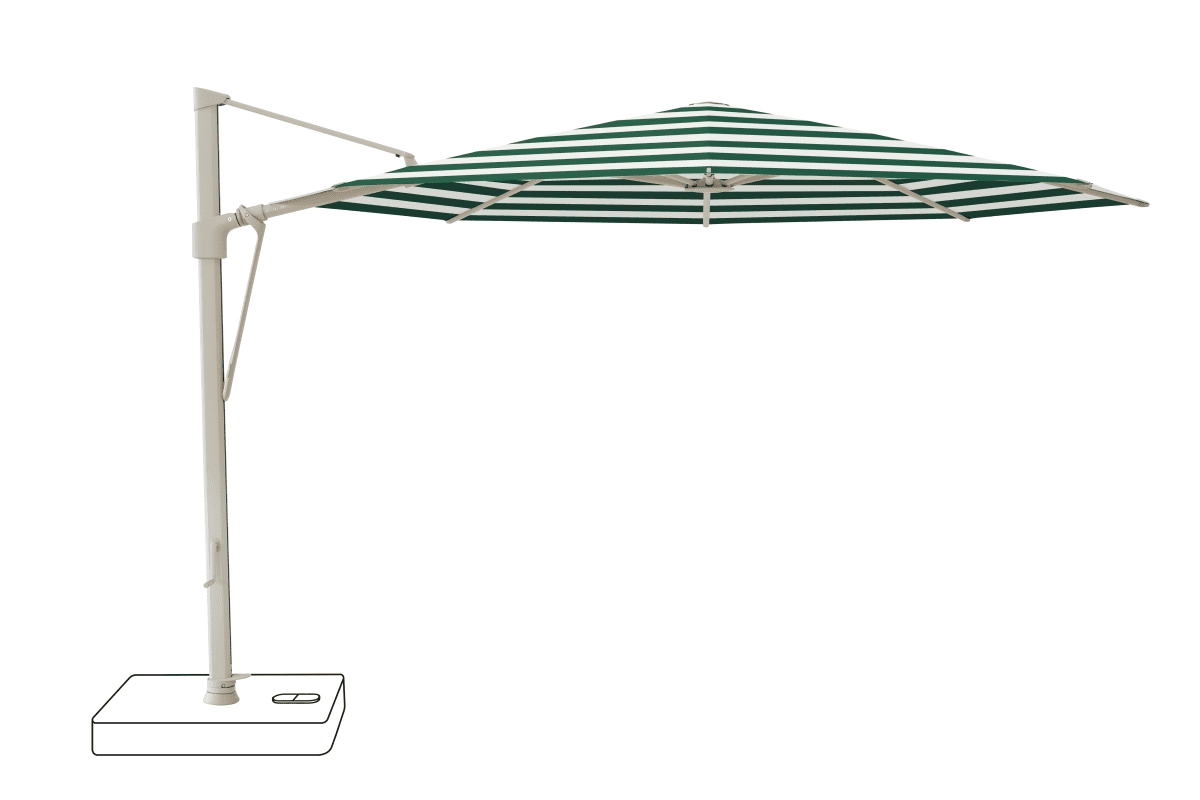 Glatz Parasol VITA Sfera rond Cat.5 589 Green Stripe Alu laque gris soie