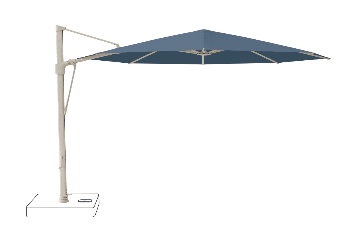 Glatz Parasol VITA Sfera rond Cat.5 600 Wave Alu laque gris soie