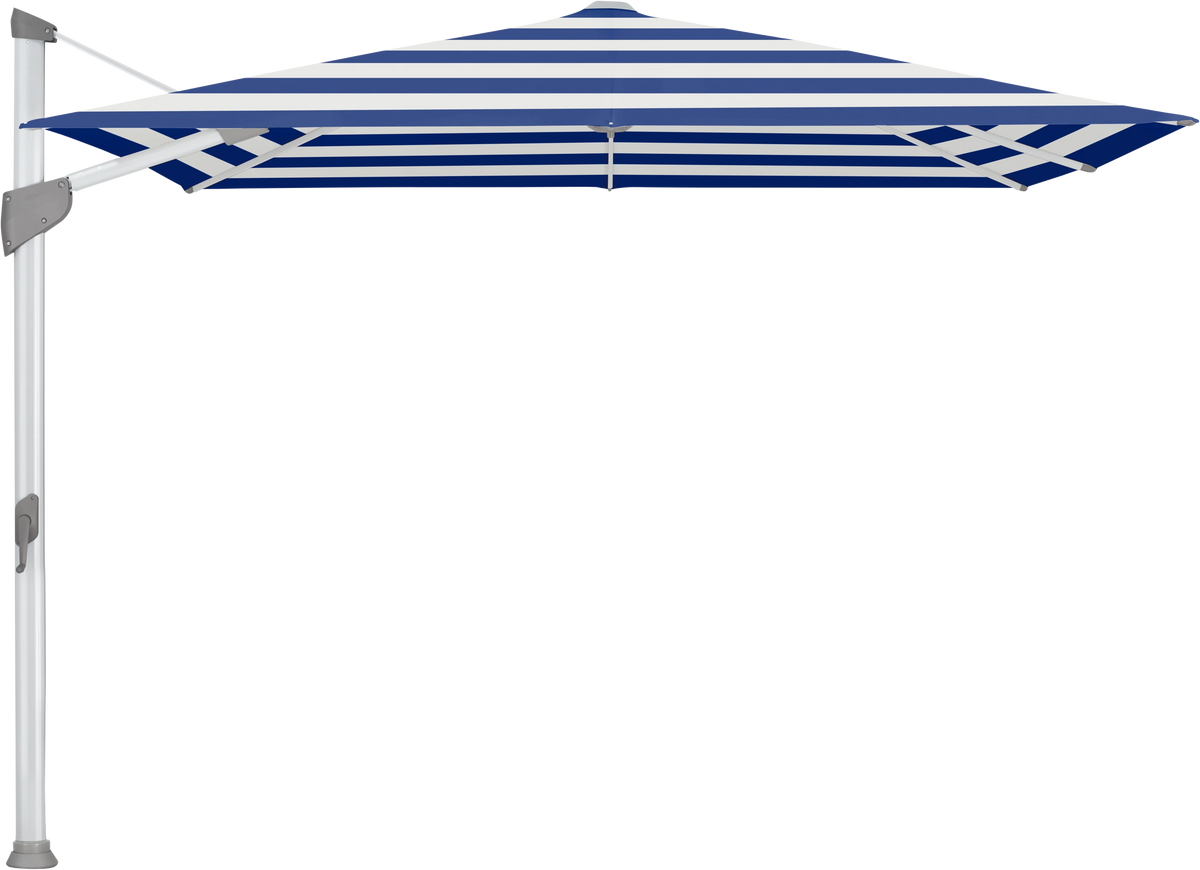 Glatz Parasol FORTANO carre Cat.5 602 Blue Stripe Alu naturel eloxe