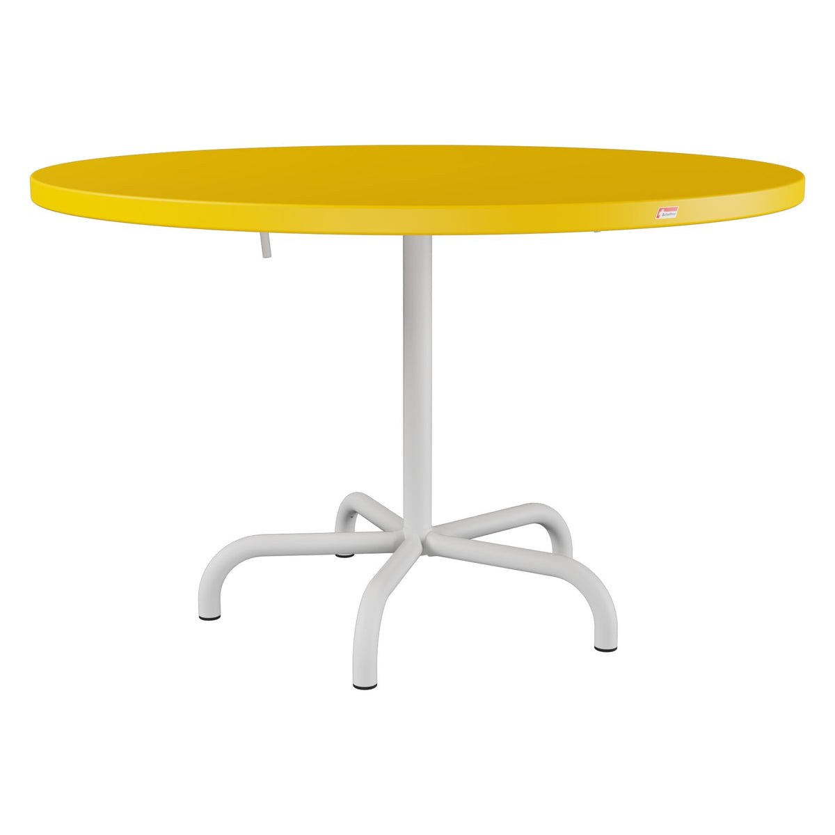 Schaffner Säntis Table repas rabattable Ø117cm – Jaune 11 / Gris Argent 78