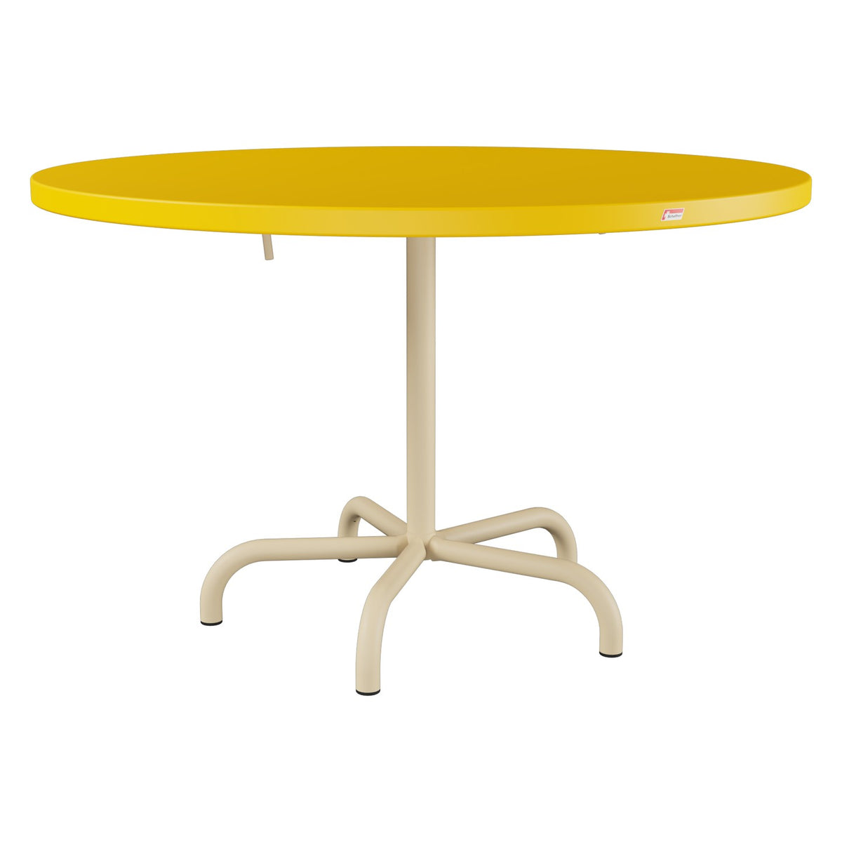 Schaffner Säntis Table repas rabattable Ø117cm – Jaune 11 / Marron Pastel 83