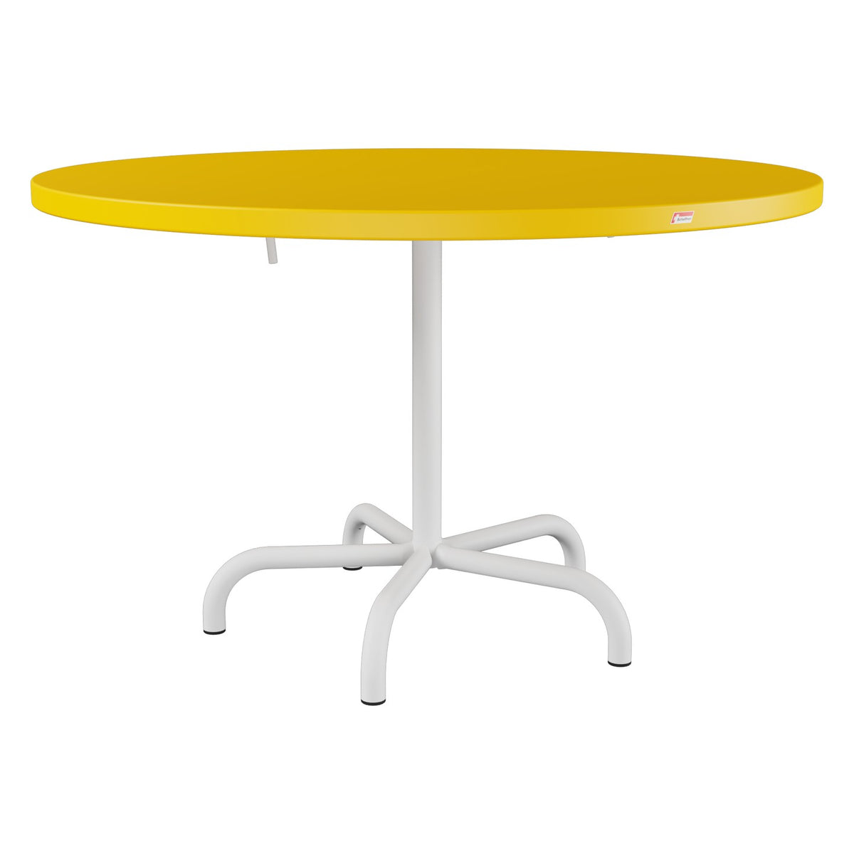 Schaffner Säntis Table repas rabattable Ø117cm – Jaune 11 / Blanc 90