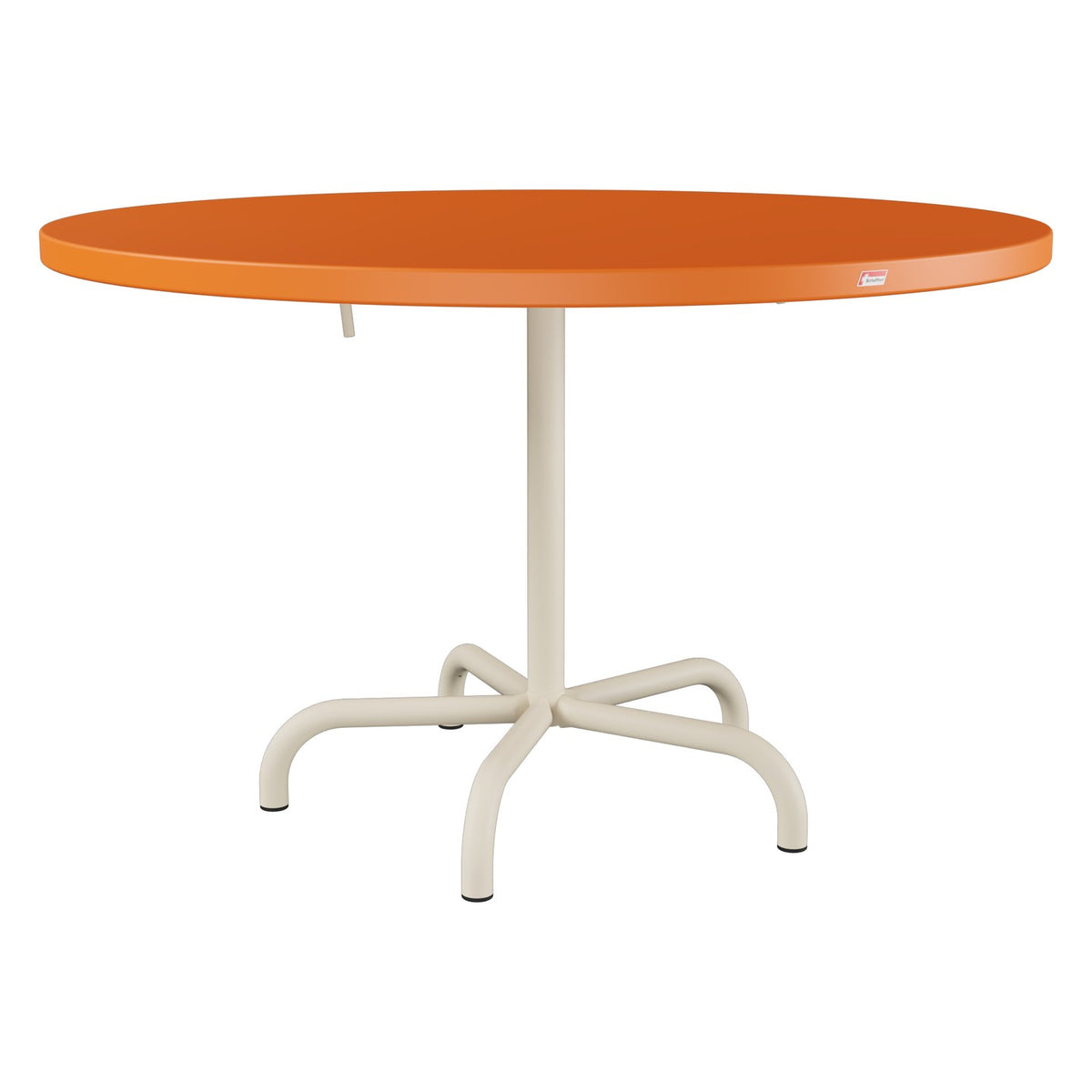 Schaffner Säntis Table repas rabattable Ø117cm – Orange 13 / Sable Pastel 15
