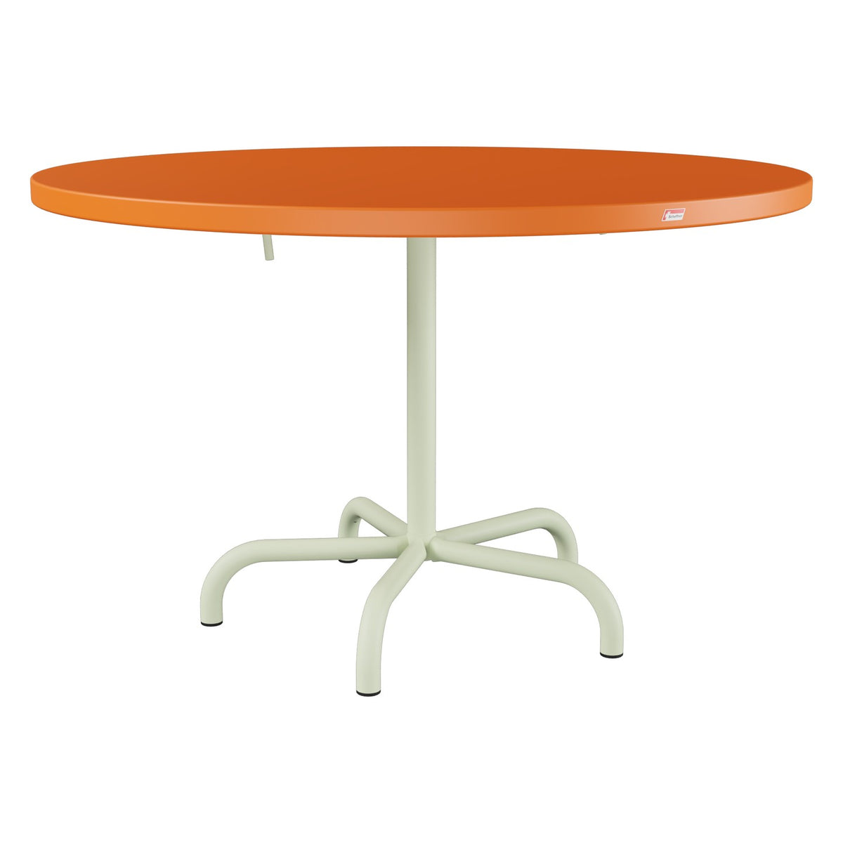 Schaffner Säntis Table repas rabattable Ø117cm – Orange 13 / Vert Pastel 64