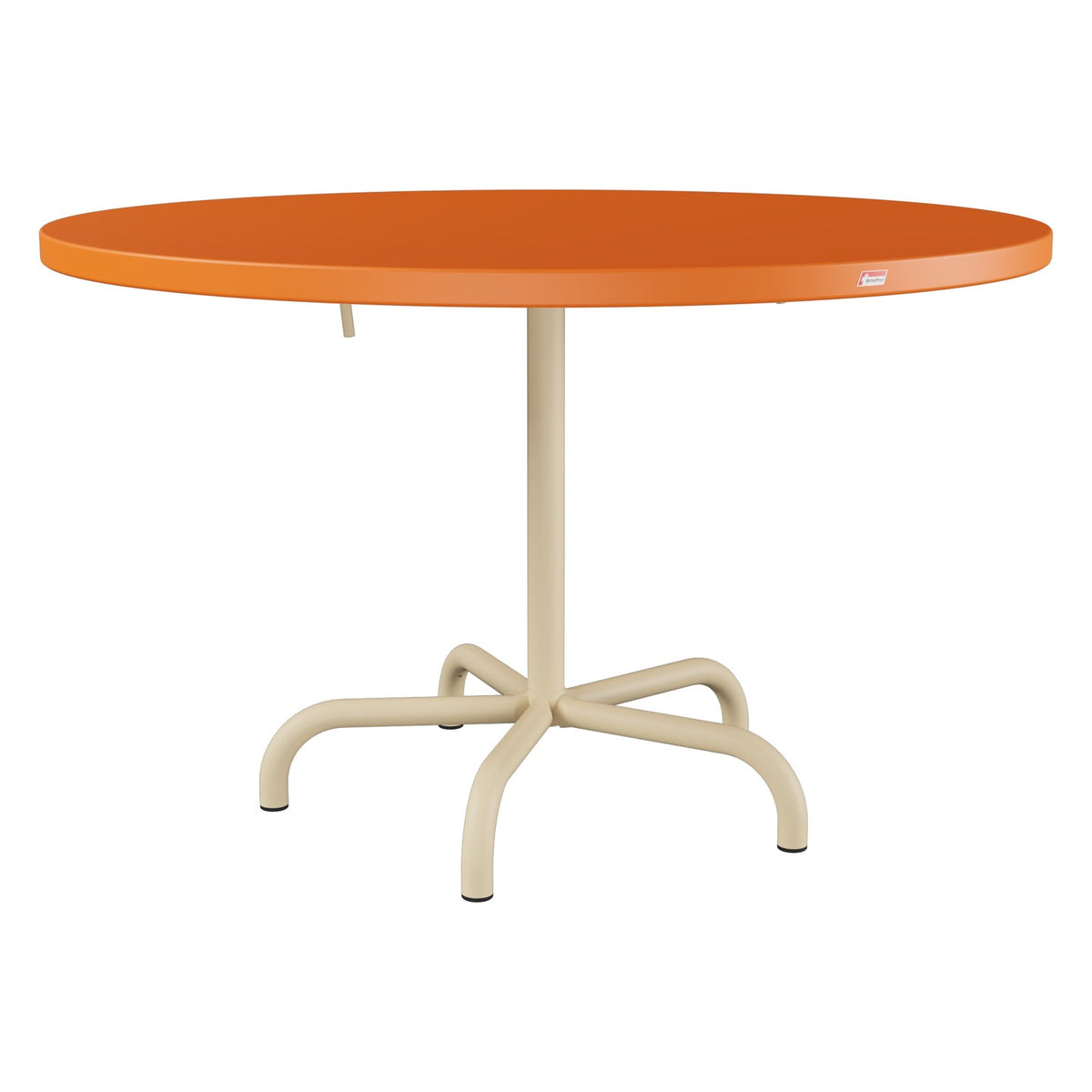 Schaffner Säntis Table repas rabattable Ø117cm – Orange 13 / Marron Pastel 83