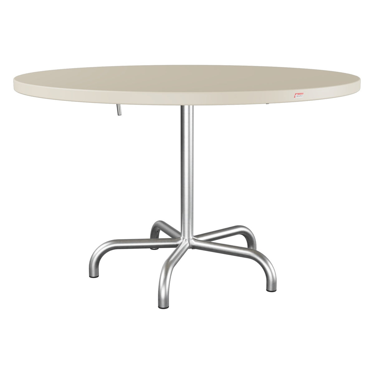 Schaffner Säntis Table repas rabattable Ø117cm – Sable Pastel 15 / Galvanisé à chaud 02