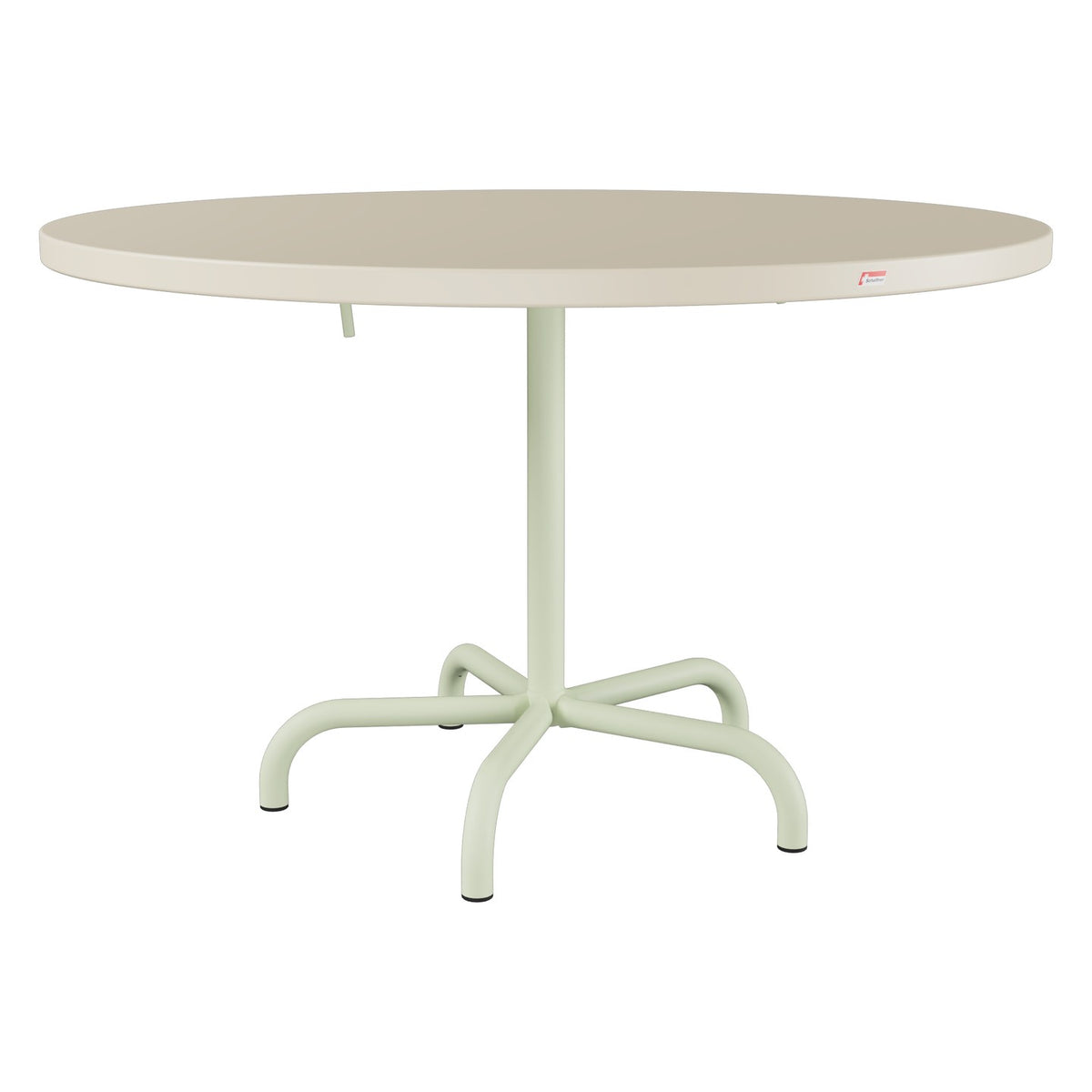Schaffner Säntis Table repas rabattable Ø117cm – Sable Pastel 15 / Vert Pastel 64