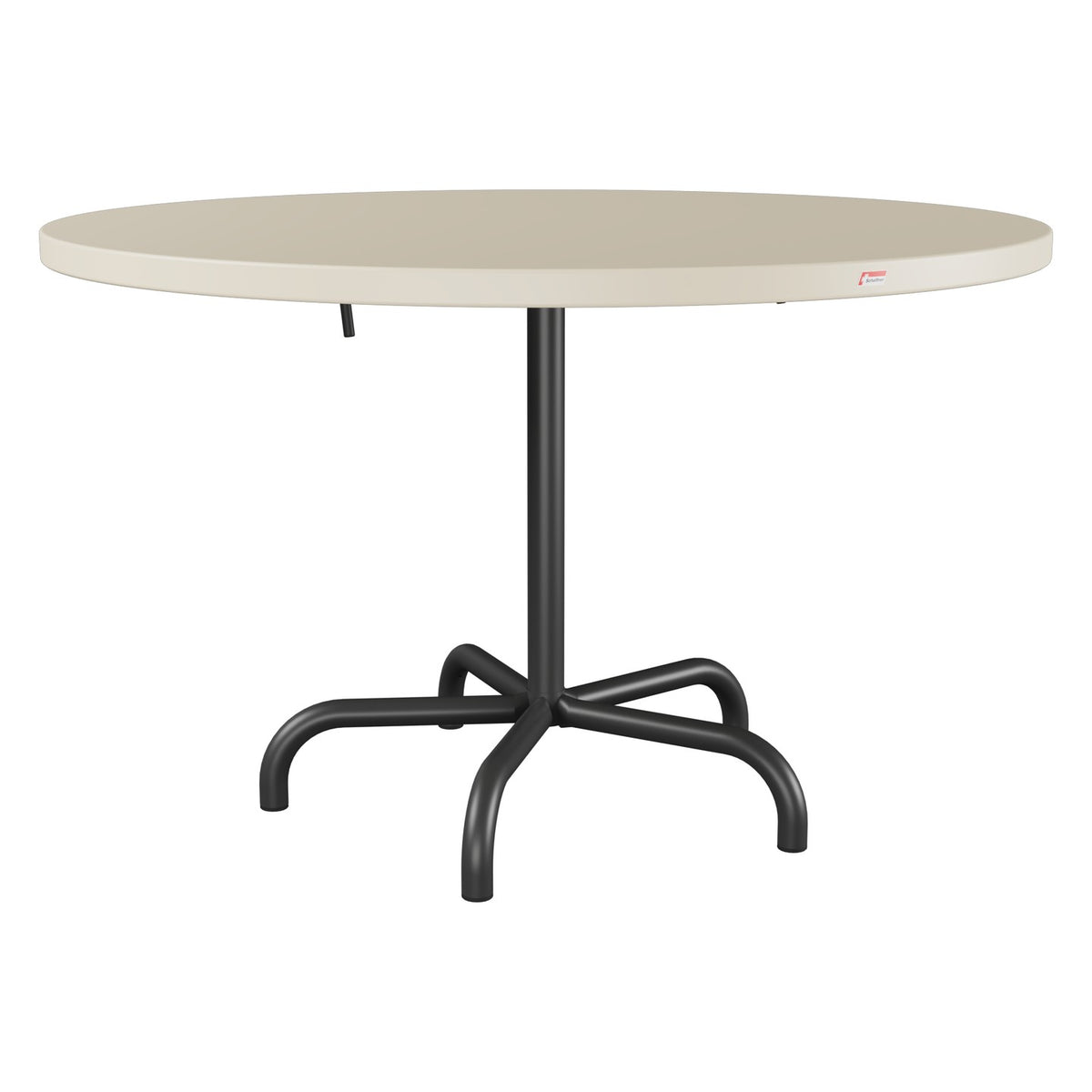 Schaffner Säntis Table repas rabattable Ø117cm – Sable Pastel 15 / Anthracite 77