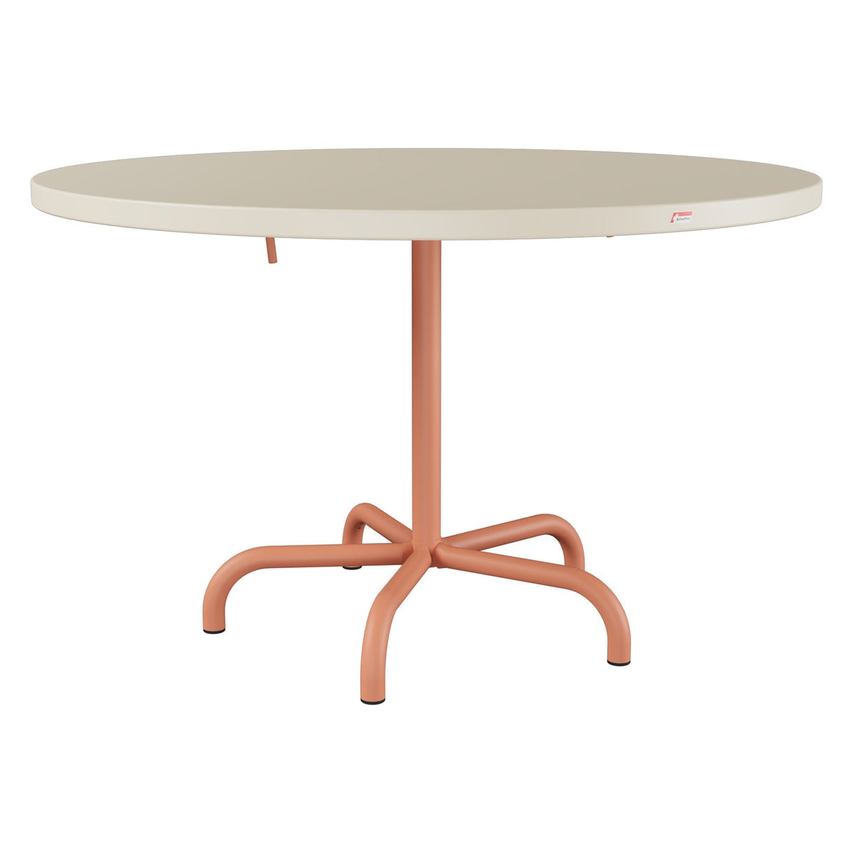 Schaffner Säntis Table repas rabattable Ø117cm – Sable Pastel 15 / Terracotta 84