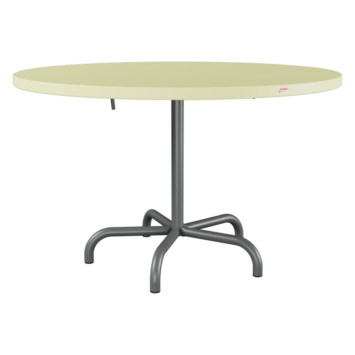 Schaffner Säntis Table repas rabattable Ø117cm – Jaune Buis 18 / Graphite 73