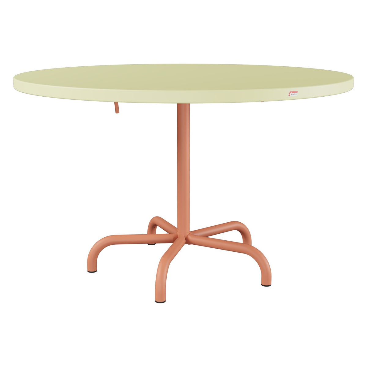 Schaffner Säntis Table repas rabattable Ø117cm – Jaune Buis 18 / Terracotta 84