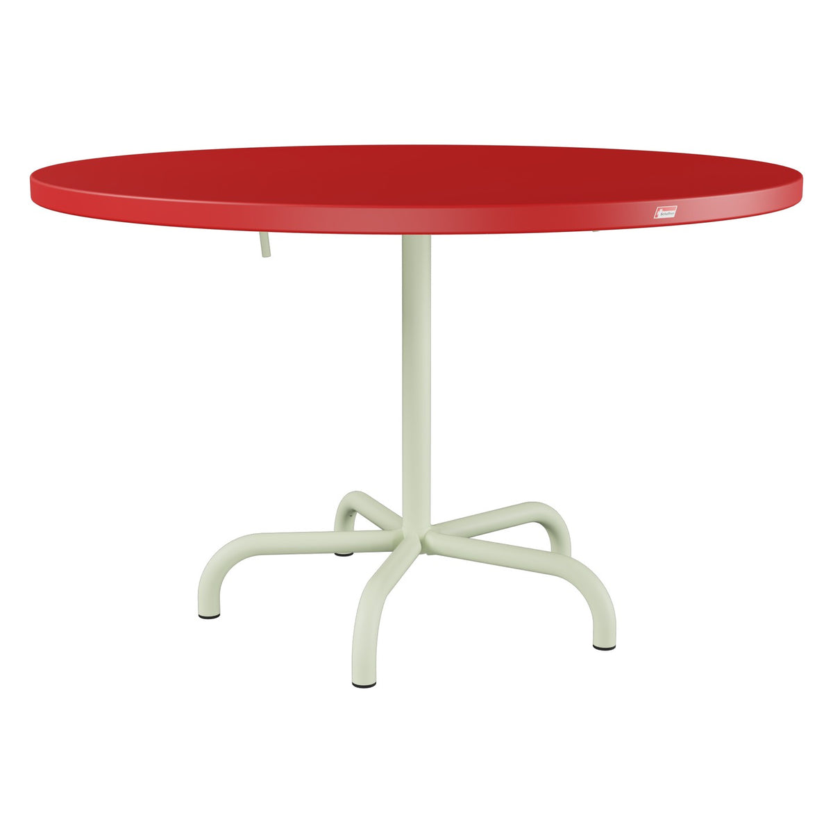 Schaffner Säntis Table repas rabattable Ø117cm – Rouge 30 / Vert Pastel 64