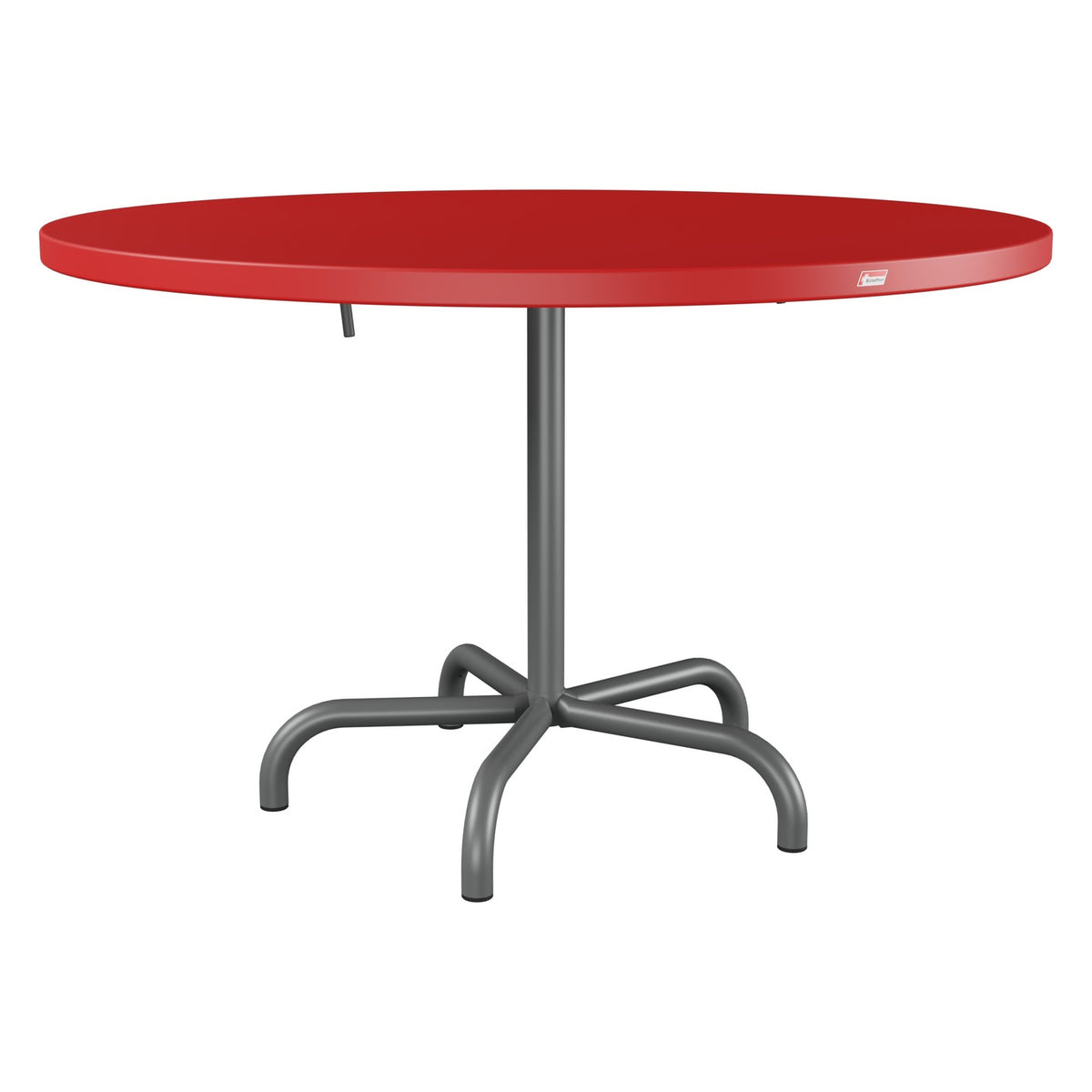 Schaffner Säntis Table repas rabattable Ø117cm – Rouge 30 / Graphite 73
