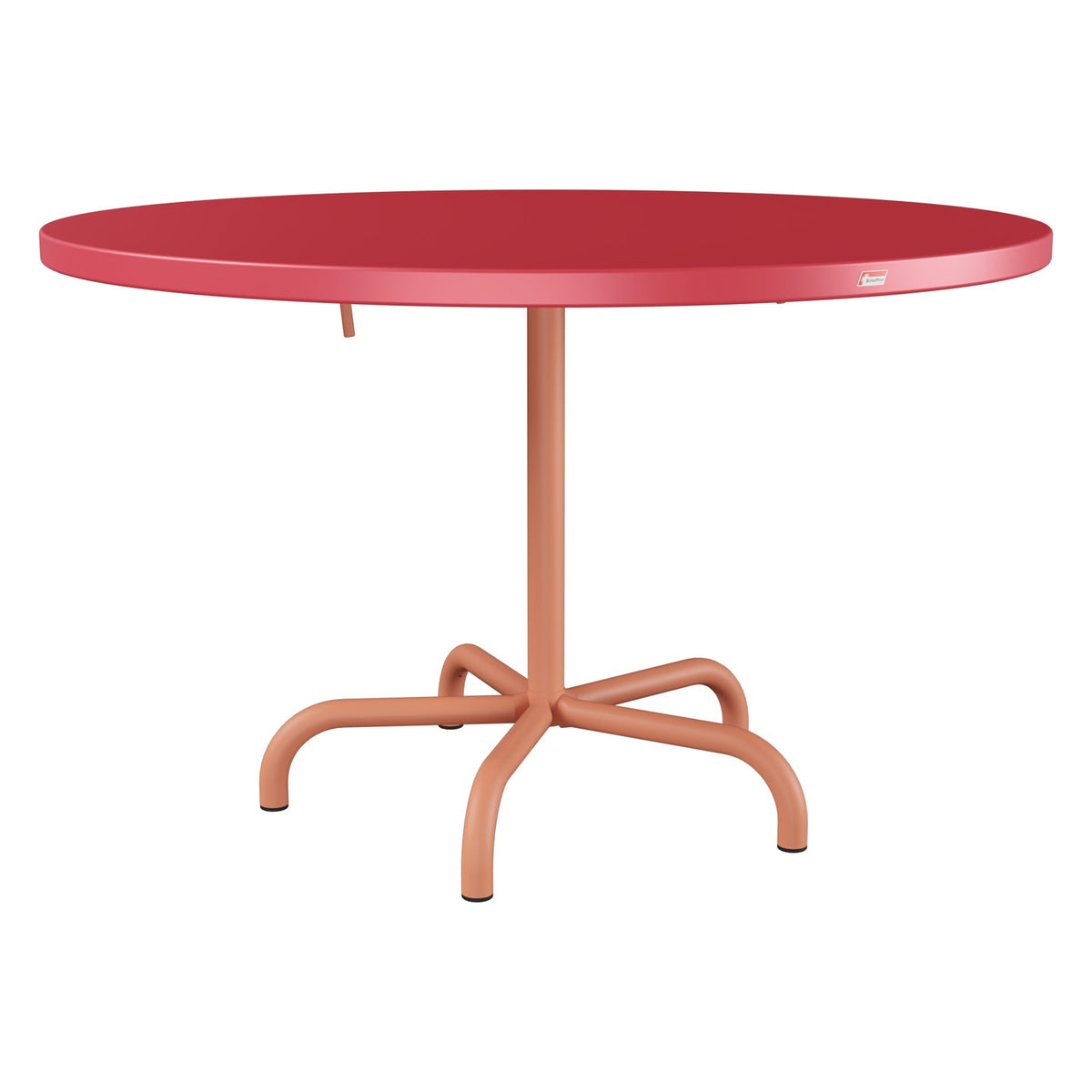 Schaffner Säntis Table repas rabattable Ø117cm – Rouge Érable 33 / Terracotta 84