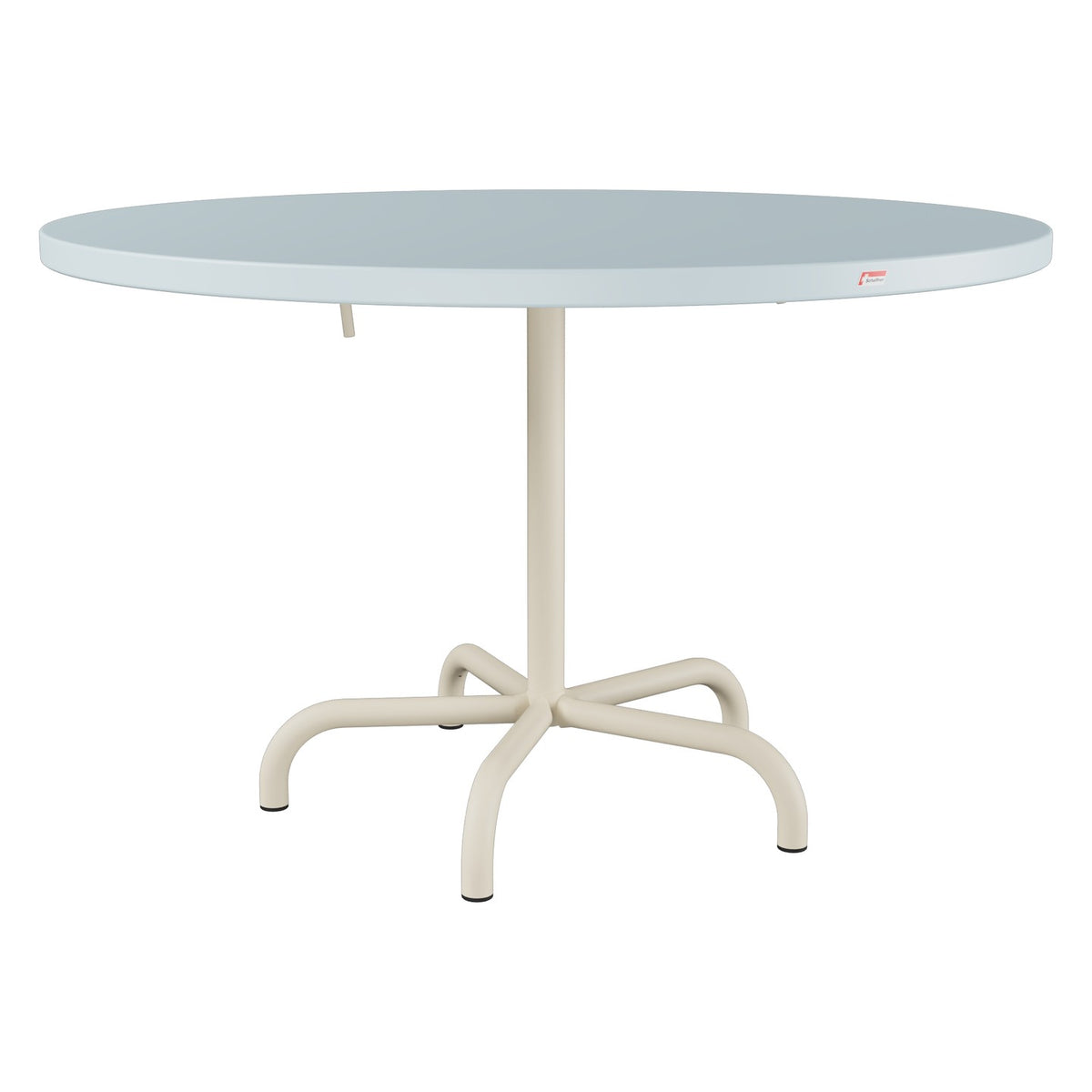 Schaffner Säntis Table repas rabattable Ø117cm – Bleu Pastel 51 / Sable Pastel 15