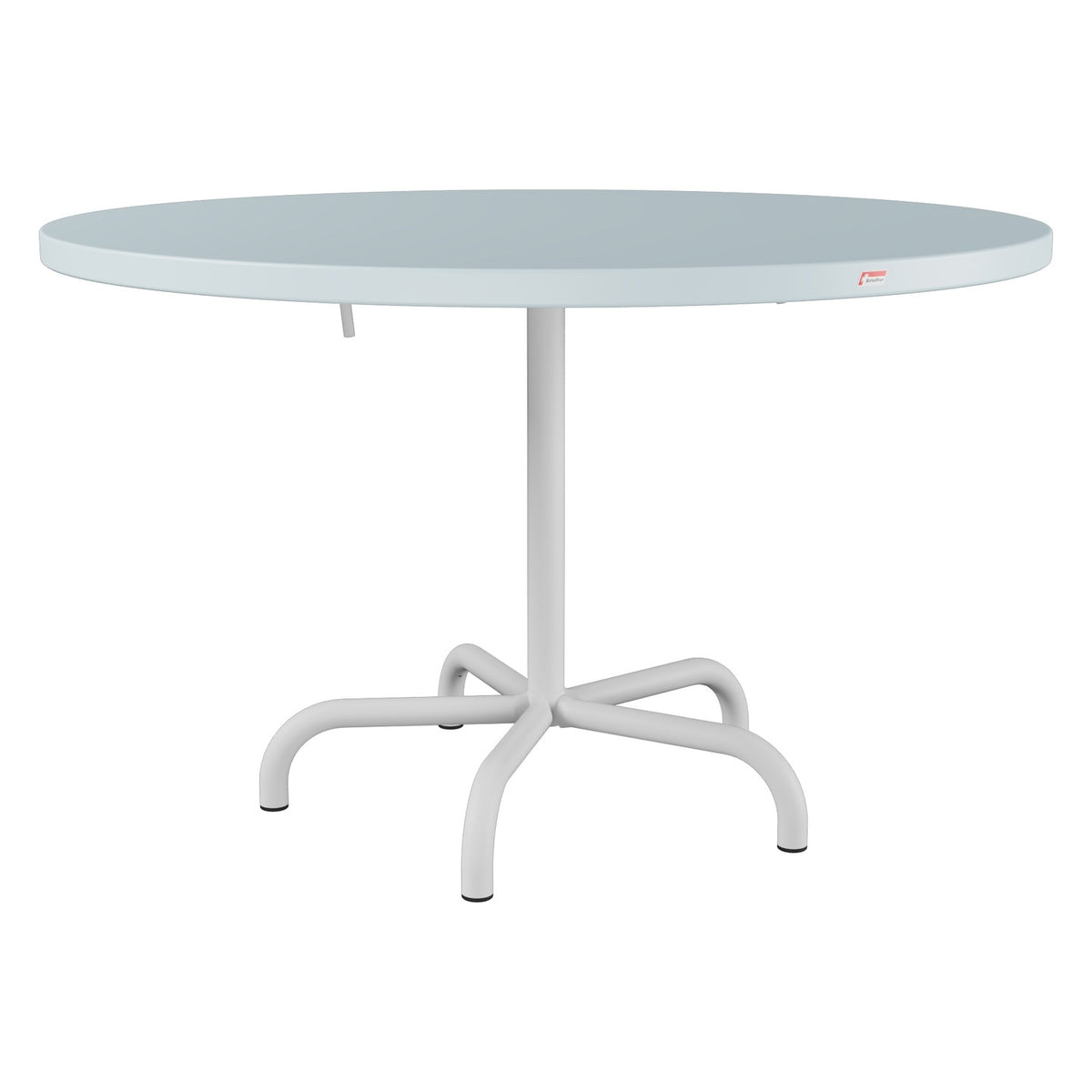 Schaffner Säntis Table repas rabattable Ø117cm – Bleu Pastel 51 / Gris Argent 78