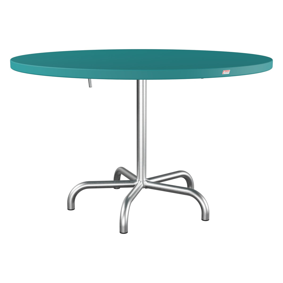 Schaffner Säntis Table repas rabattable Ø117cm – Bleu Kali 56 / Galvanisé à chaud 02