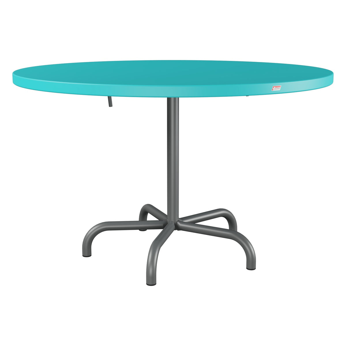 Schaffner Säntis Table repas rabattable Ø117cm – Turquoise 58 / Graphite 73