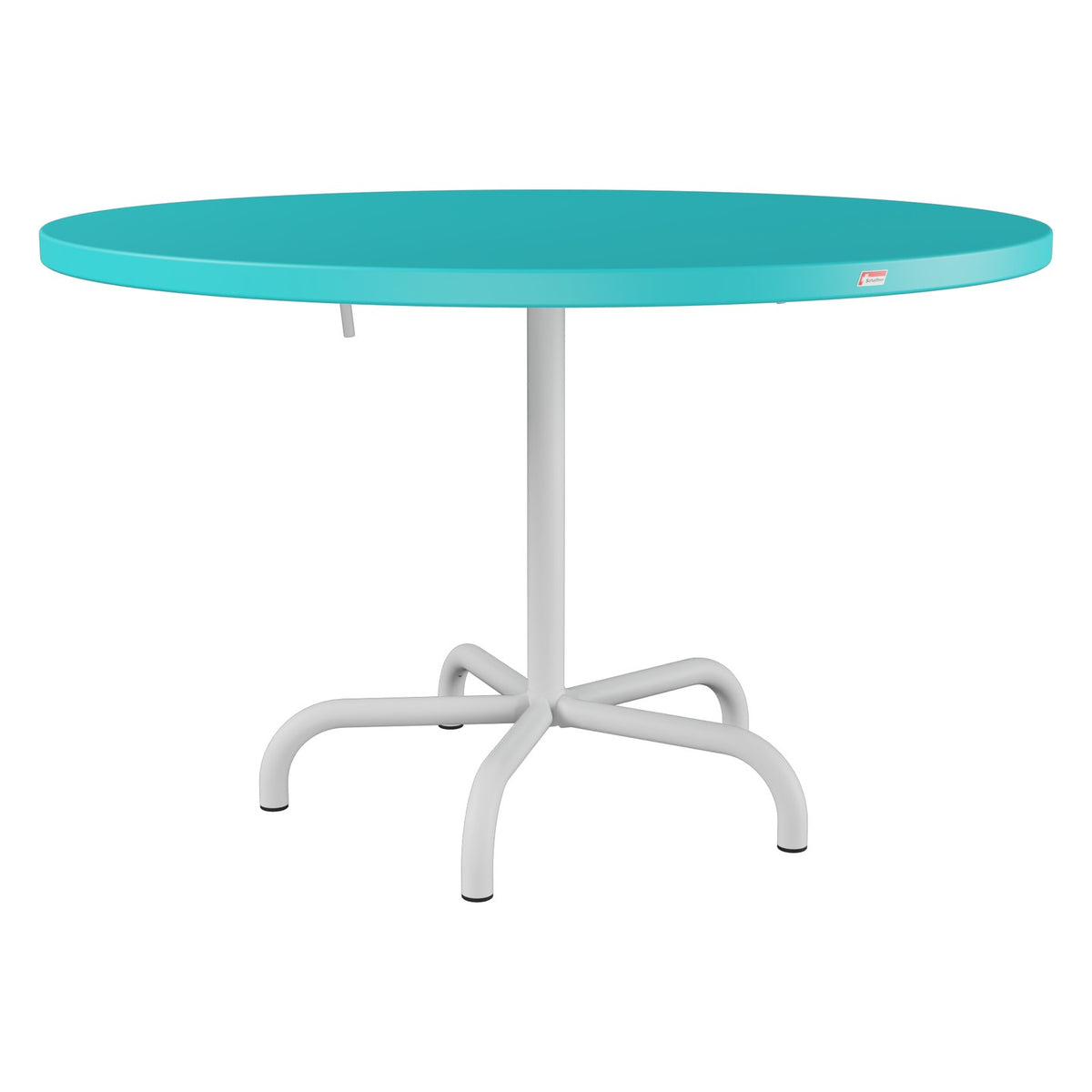 Schaffner Säntis Table repas rabattable Ø117cm – Turquoise 58 / Gris Argent 78