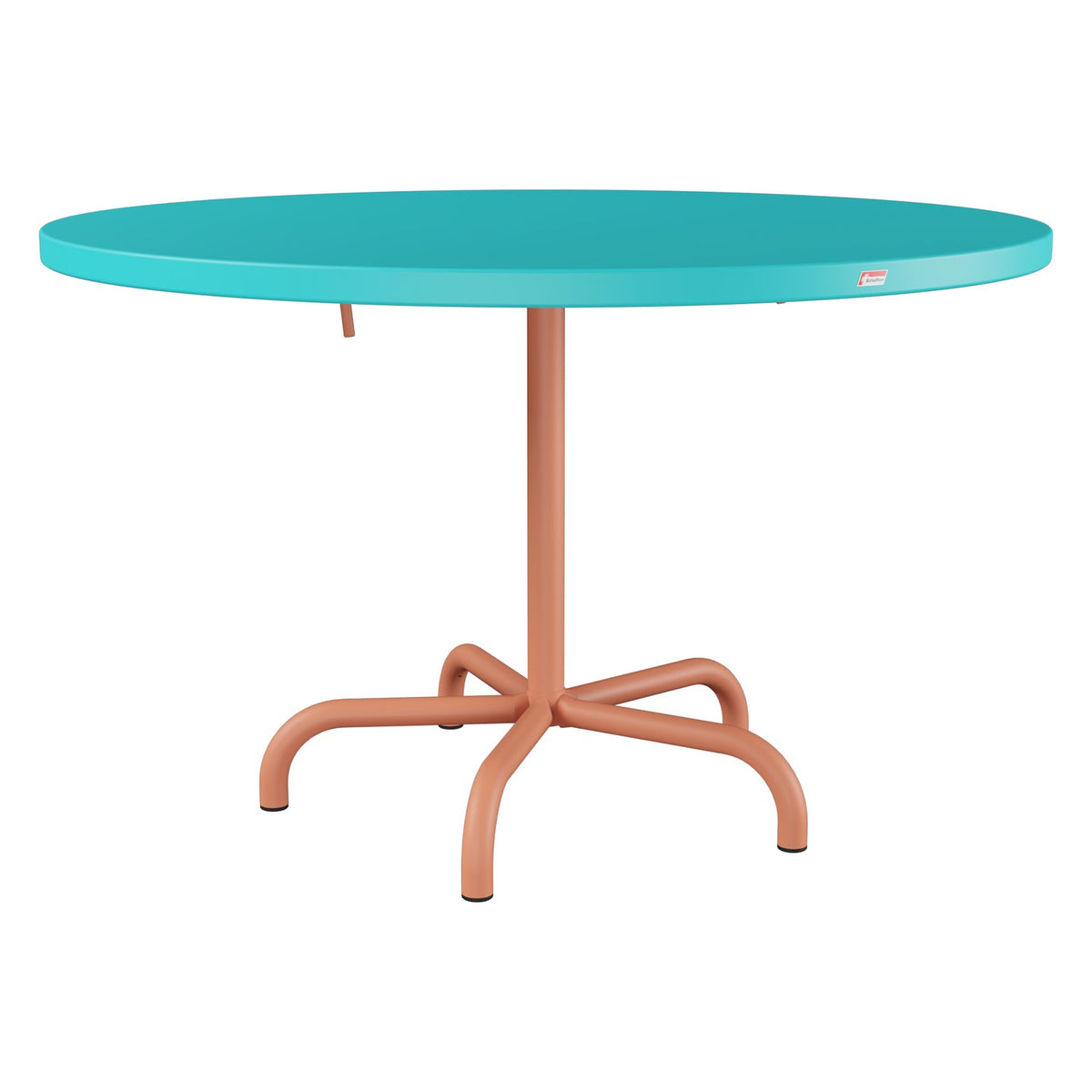 Schaffner Säntis Table repas rabattable Ø117cm – Turquoise 58 / Terracotta 84
