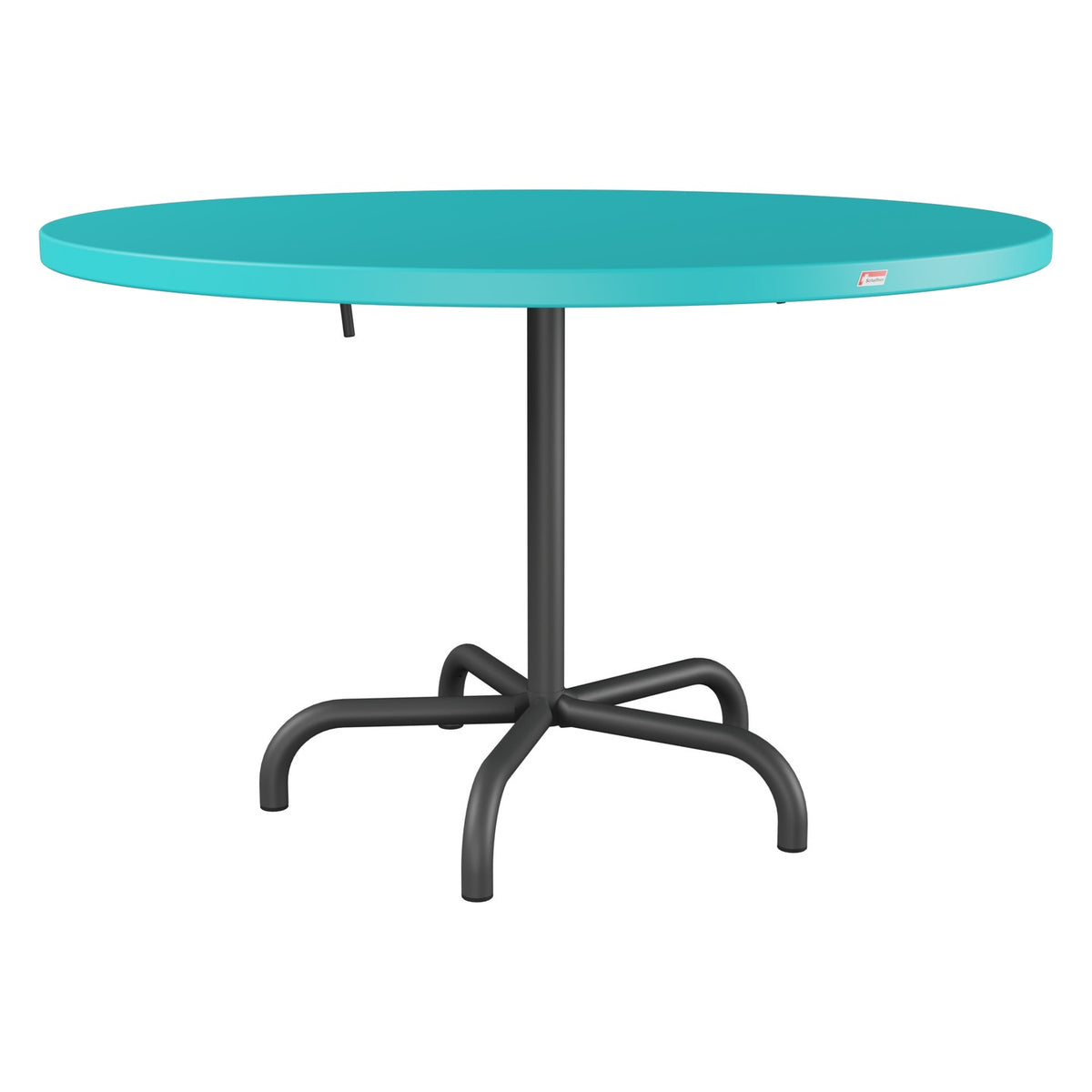 Schaffner Säntis Table repas rabattable Ø117cm – Turquoise 58 / Noir 91