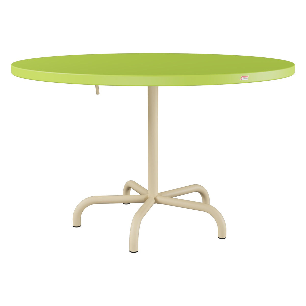 Schaffner Säntis Table repas rabattable Ø117cm – Vert clair 63 / Marron Pastel 83