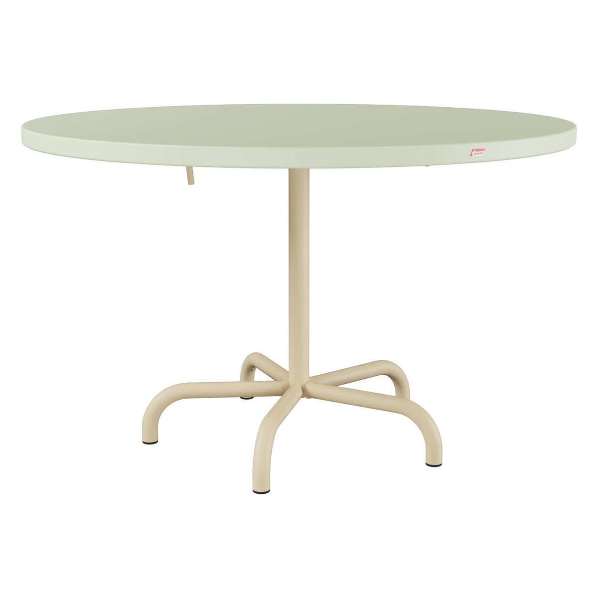 Schaffner Säntis Table repas rabattable Ø117cm – Vert Pastel 64 / Marron Pastel 83