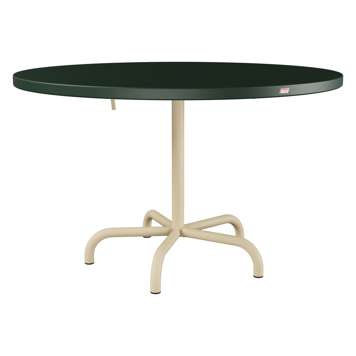 Schaffner Säntis Table repas rabattable Ø117cm – Vert Sapin 66 / Marron Pastel 83