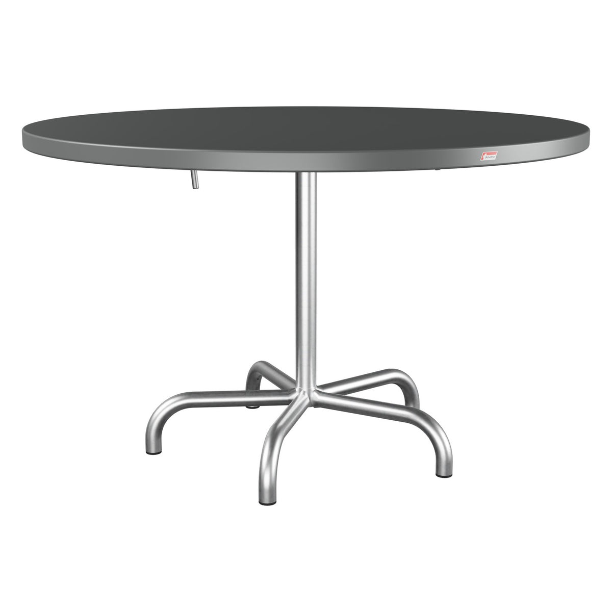 Schaffner Säntis Table repas rabattable Ø117cm – Graphite 73 / Galvanisé à chaud 02