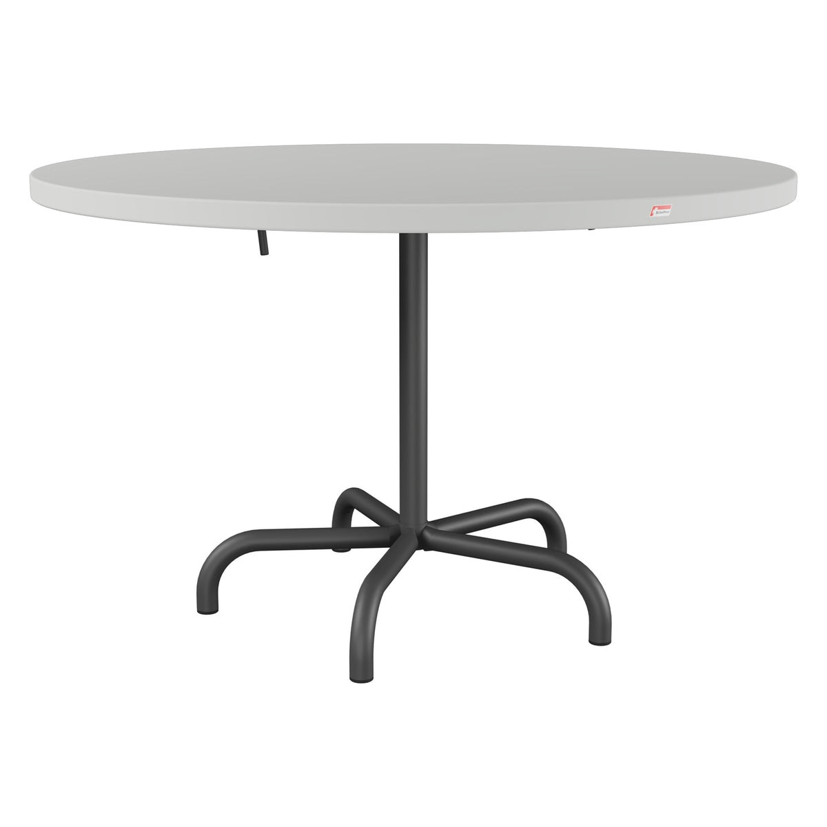 Schaffner Säntis Table repas rabattable Ø117cm – Gris Argent 78 / Noir 91