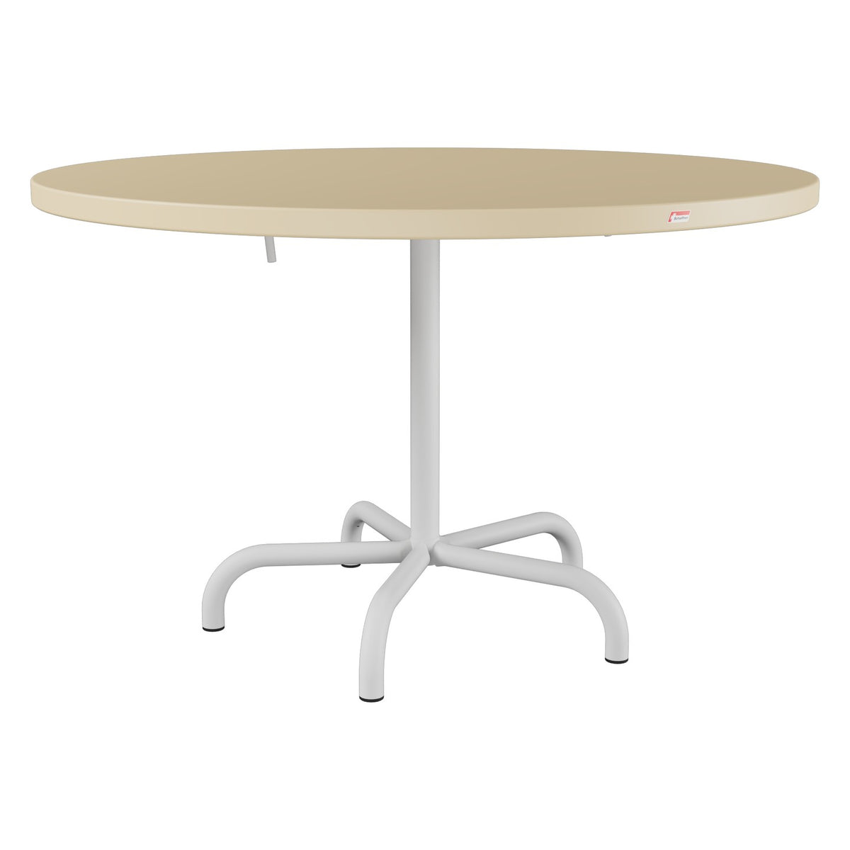 Schaffner Säntis Table repas rabattable Ø117cm – Marron Pastel 83 / Gris Argent 78