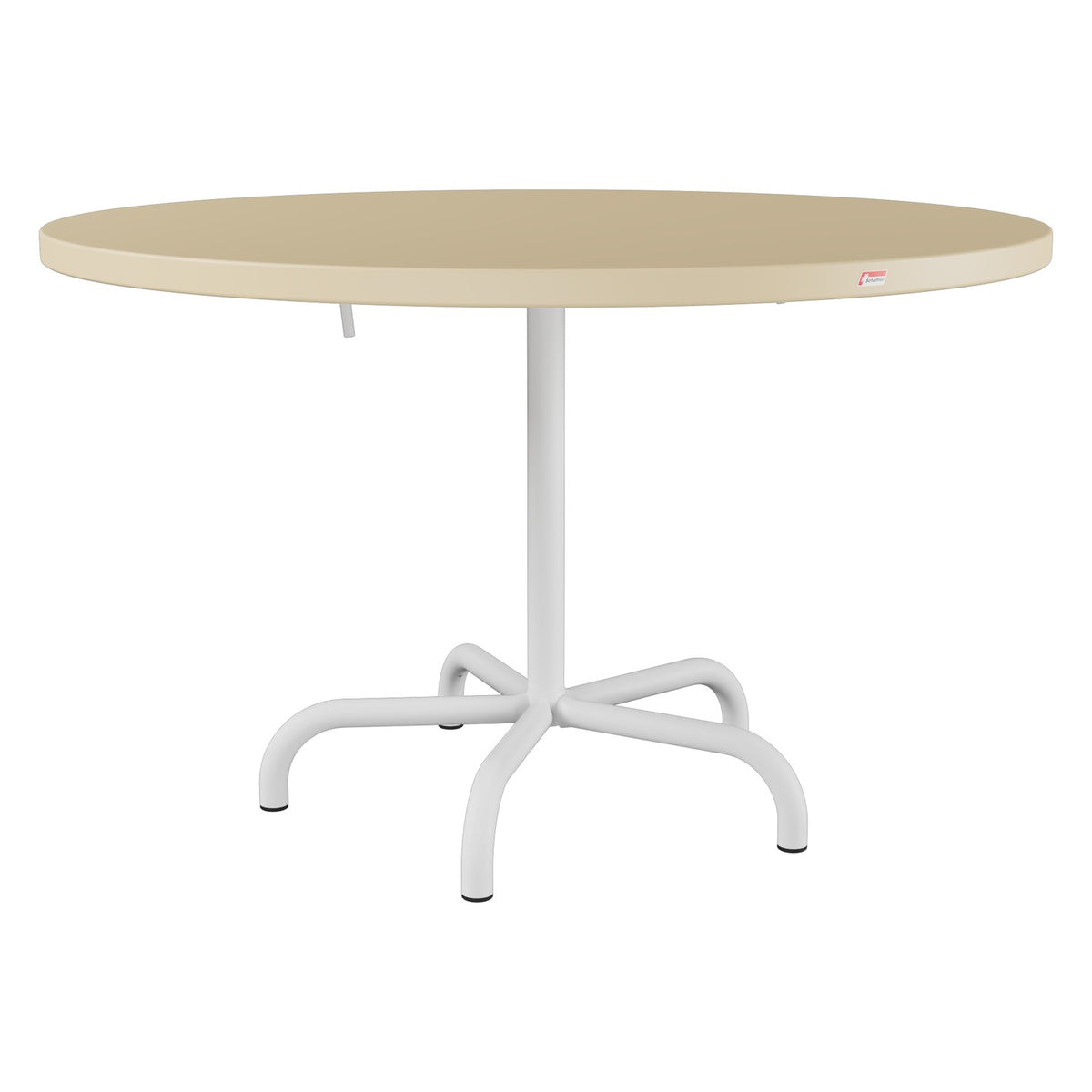 Schaffner Säntis Table repas rabattable Ø117cm – Marron Pastel 83 / Blanc 90