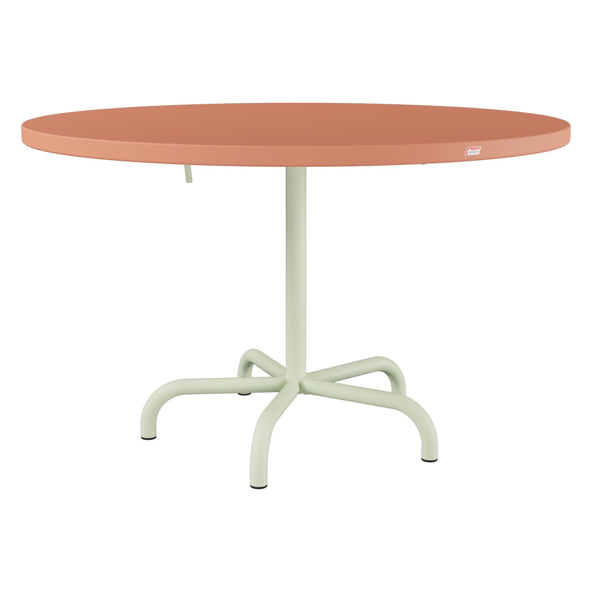 Schaffner Säntis Table repas rabattable Ø117cm – Terracotta 84 / Vert Pastel 64