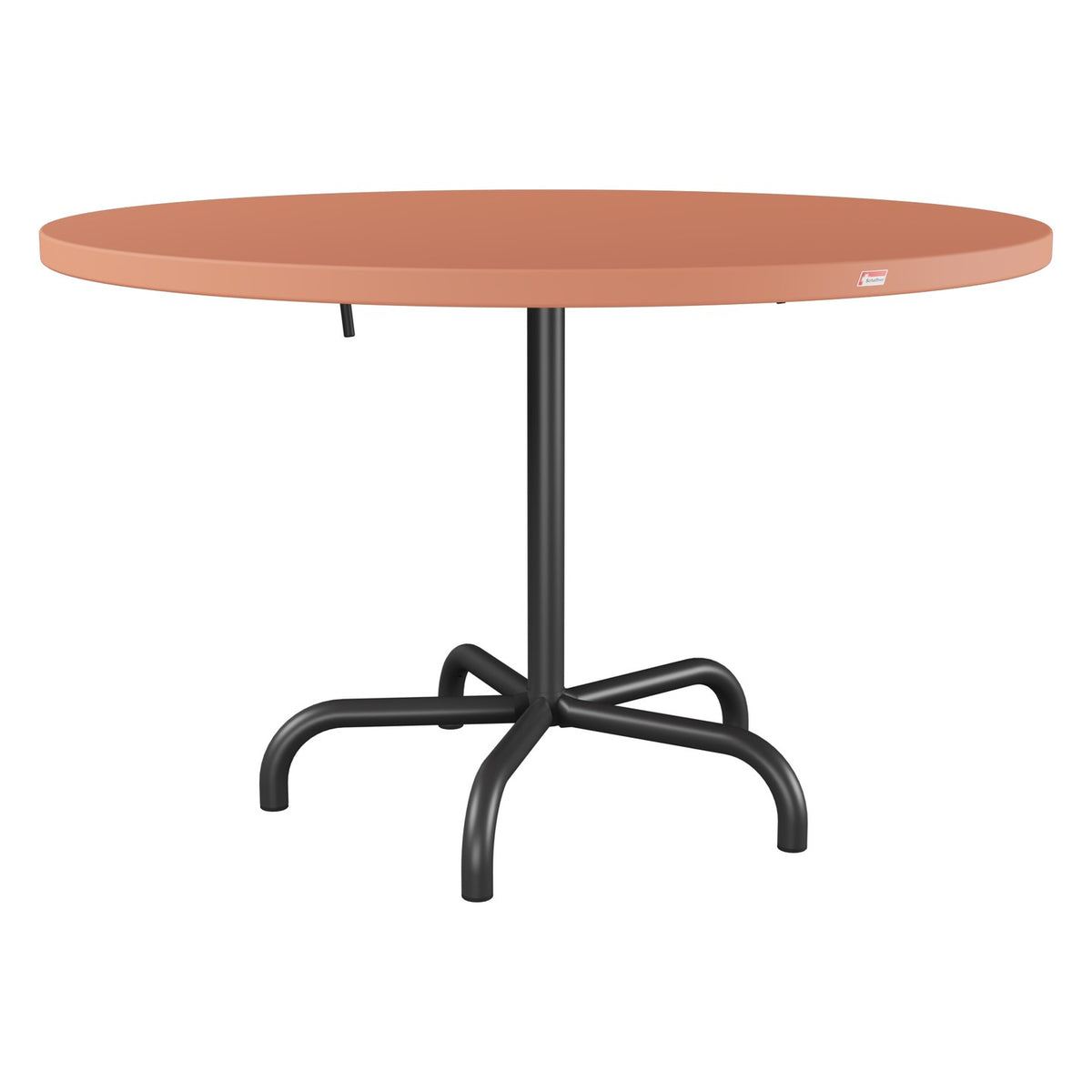Schaffner Säntis Table repas rabattable Ø117cm – Terracotta 84 / Anthracite 77