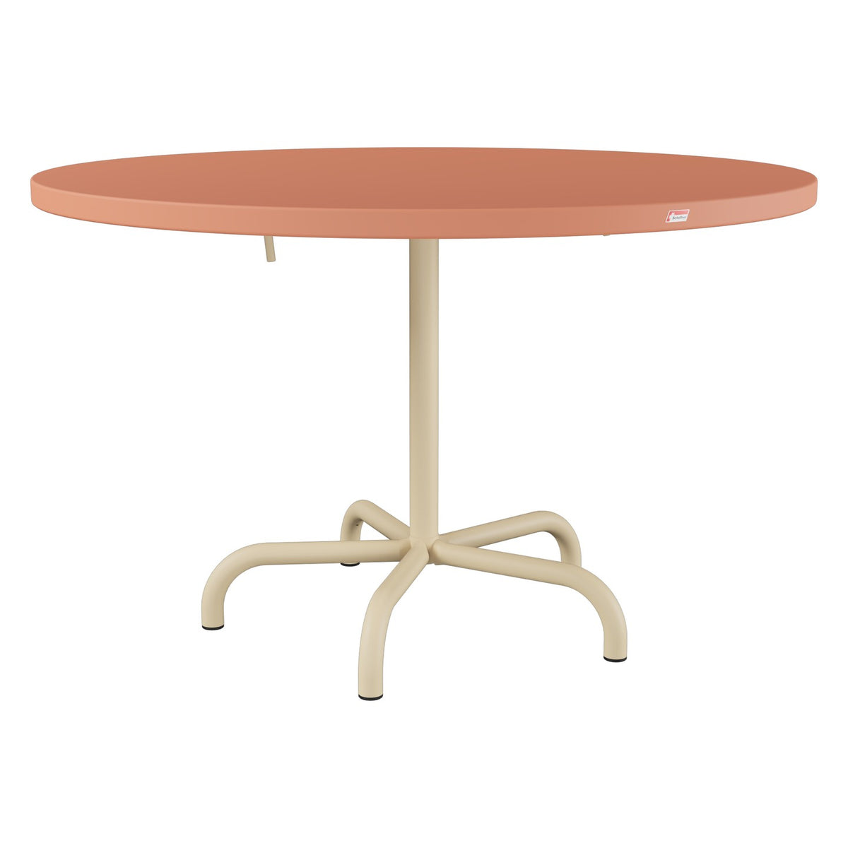 Schaffner Säntis Table repas rabattable Ø117cm – Terracotta 84 / Marron Pastel 83