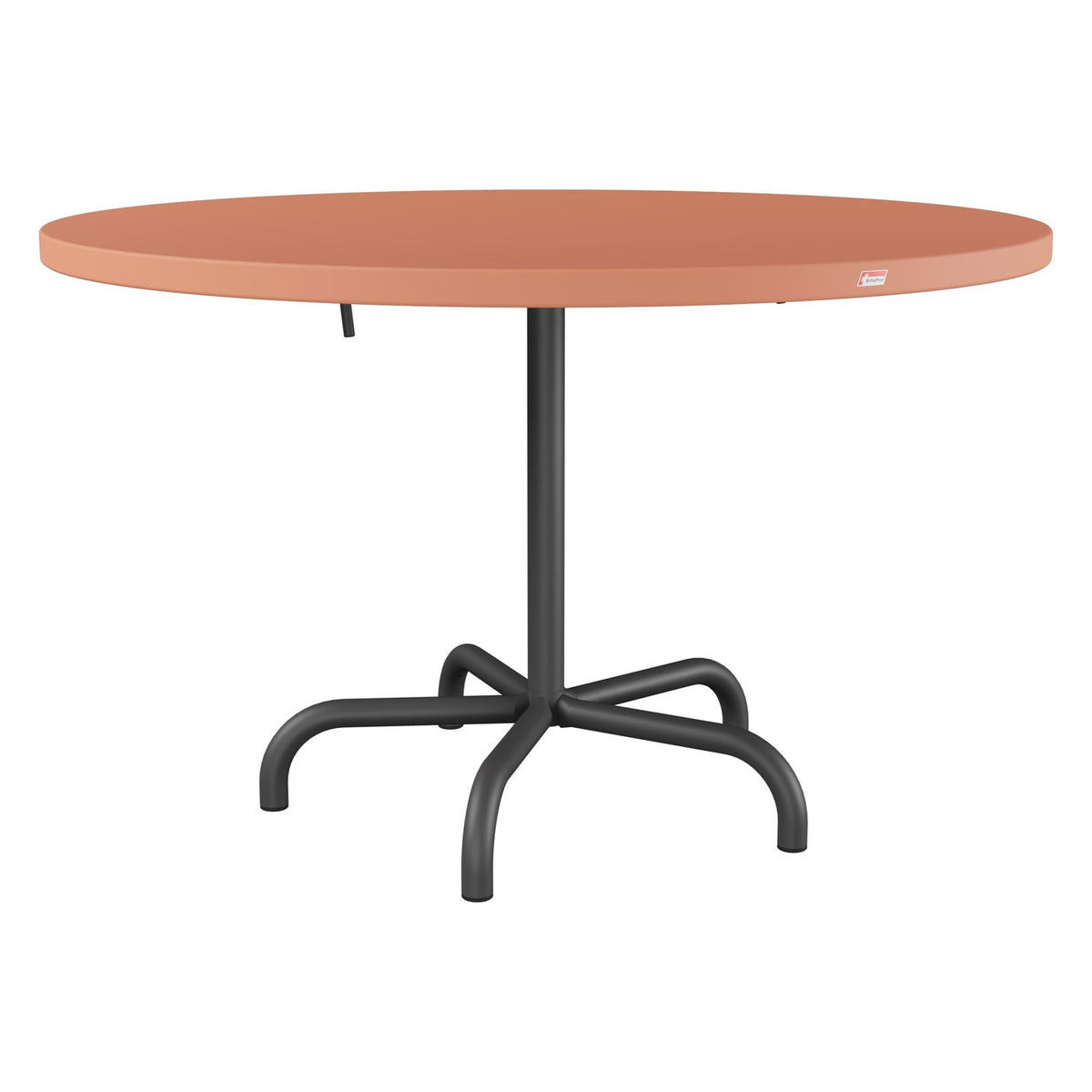 Schaffner Säntis Table repas rabattable Ø117cm – Terracotta 84 / Noir 91